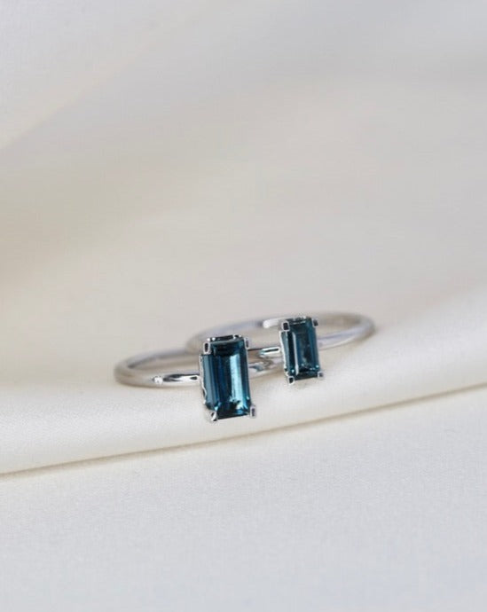 Nord London Blue Ring Turned - 18kt White Gold
