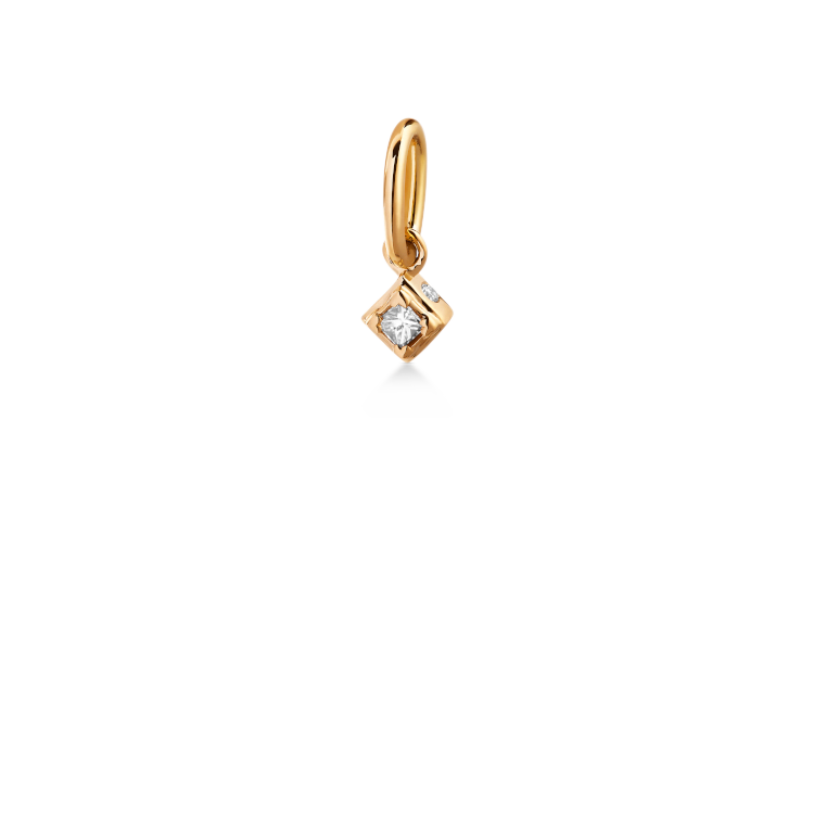 Raw Diamant Anheng S - 18kt Gult Gull