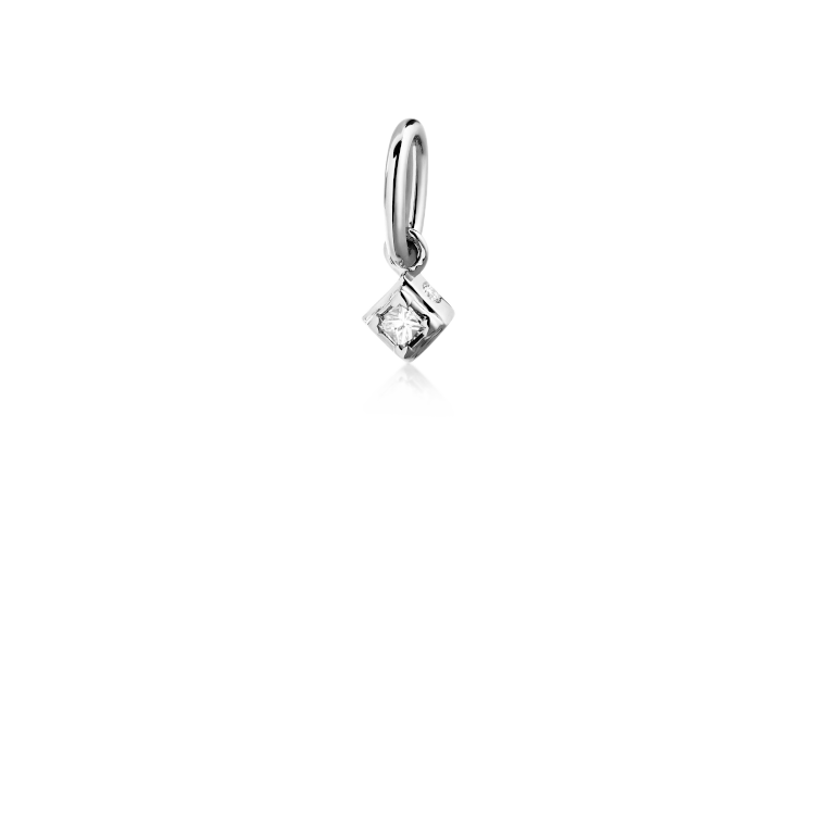 Raw Diamant Anheng S - 18kt Hvitt Gull
