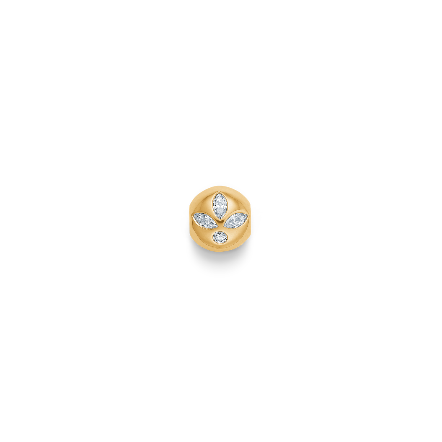 Inner Peace Diamond Lotus Bead - 18kt Yellow Gold