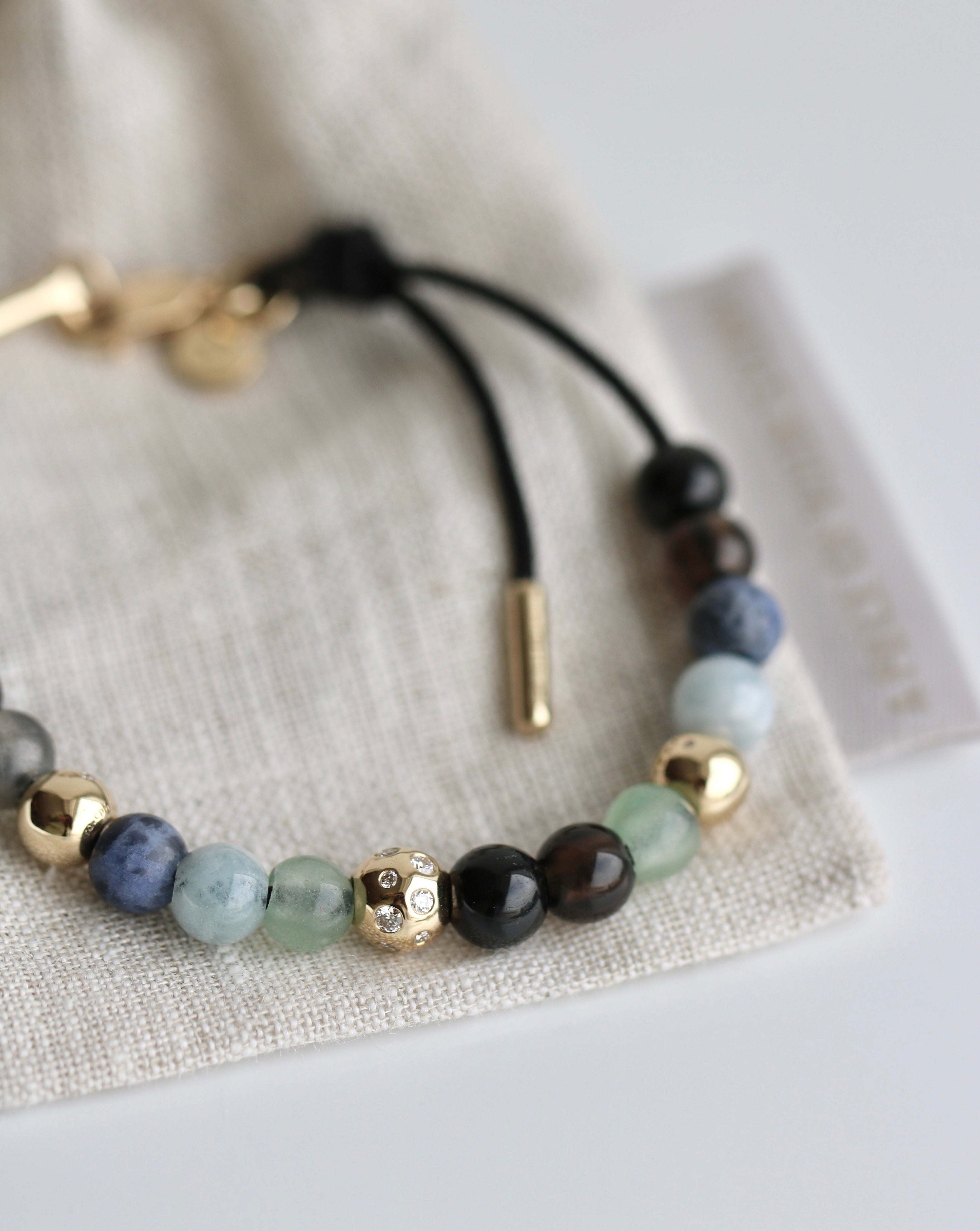 Inner Peace Diamond Sprinkle Bead - 18kt Yellow Gold