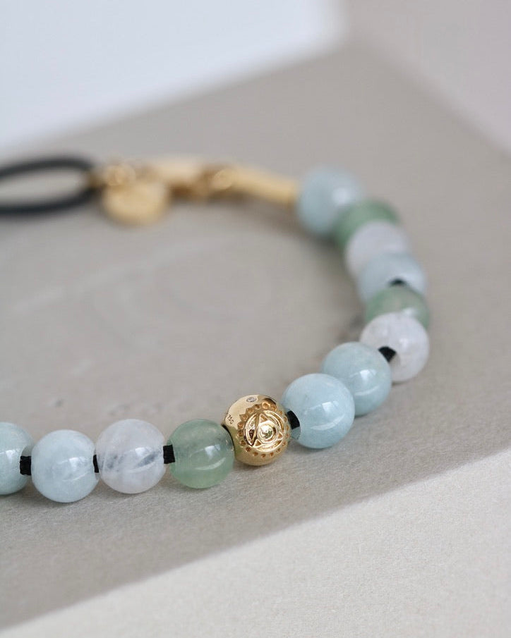 Inner Peace Throat Chakra Bead - 18kt Yellow Gold