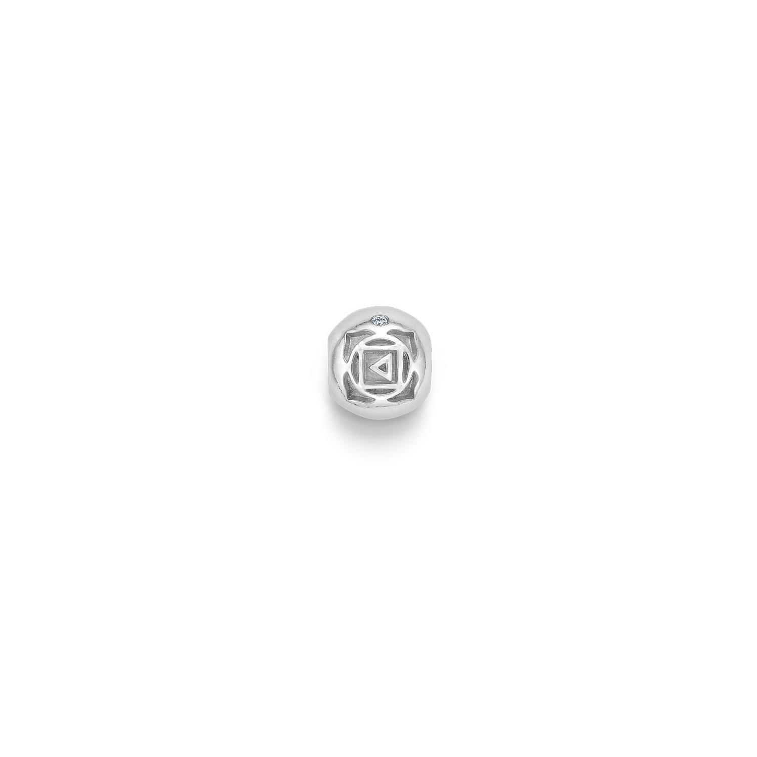 Inner Peace Root Chakra bead - 18kt White Gold