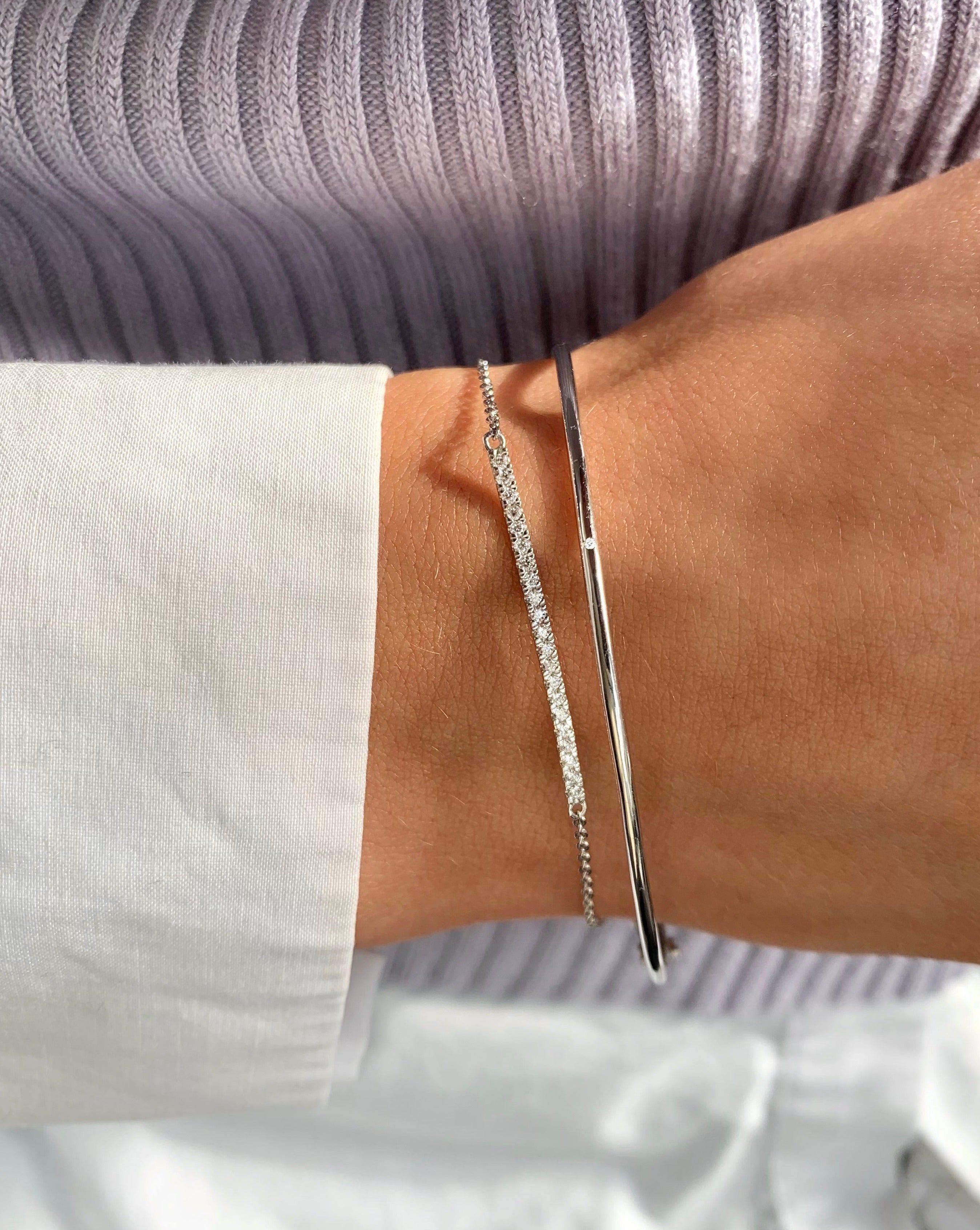 Raw armring - 18kt Hvitt Gull