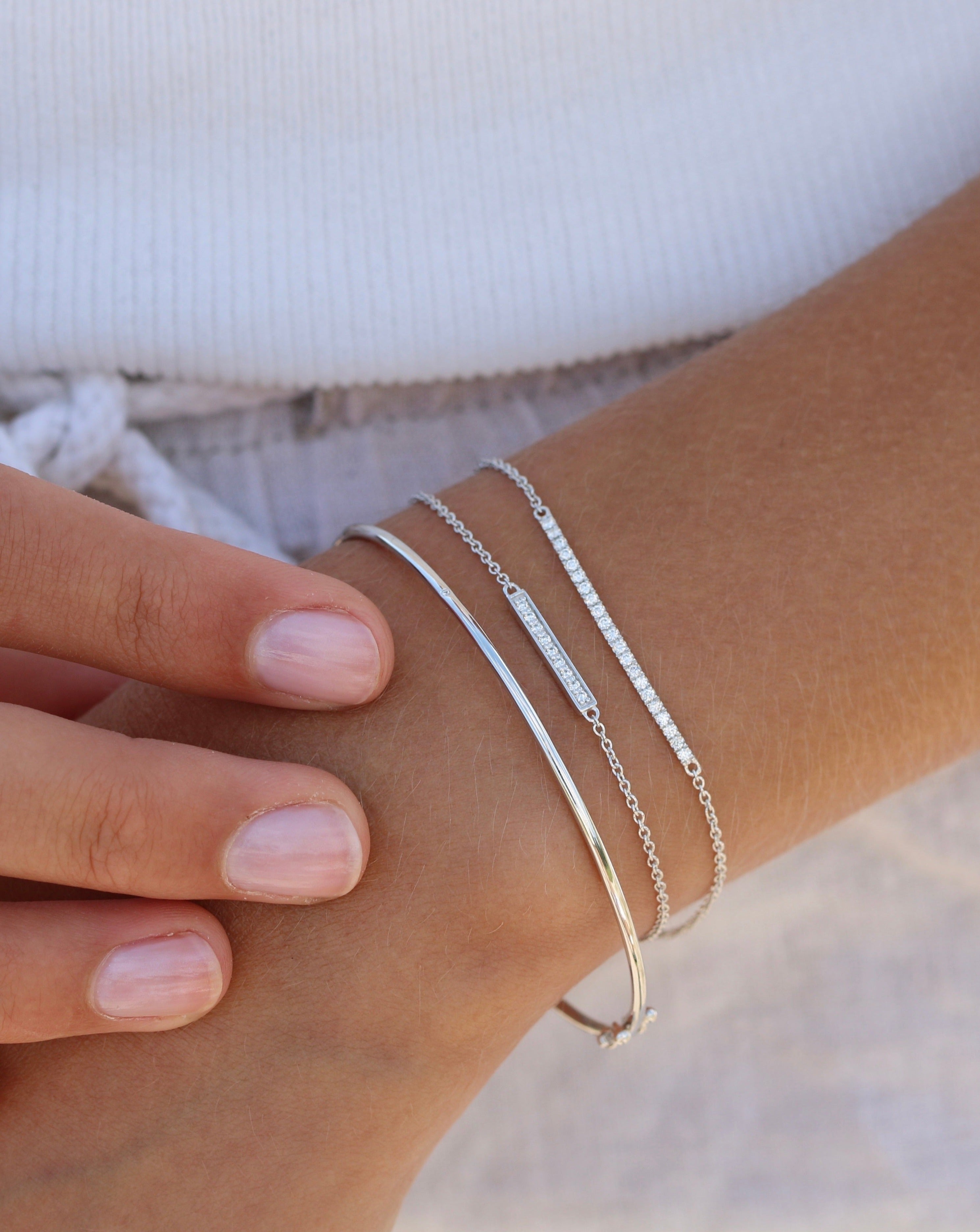 Square Diamant Armbånd - 18kt Hvitt Gull