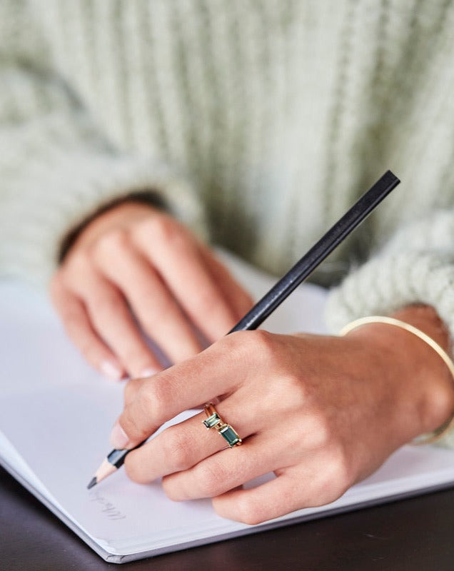 Nord Green Ring S Turned - 18kt Yellow Gold