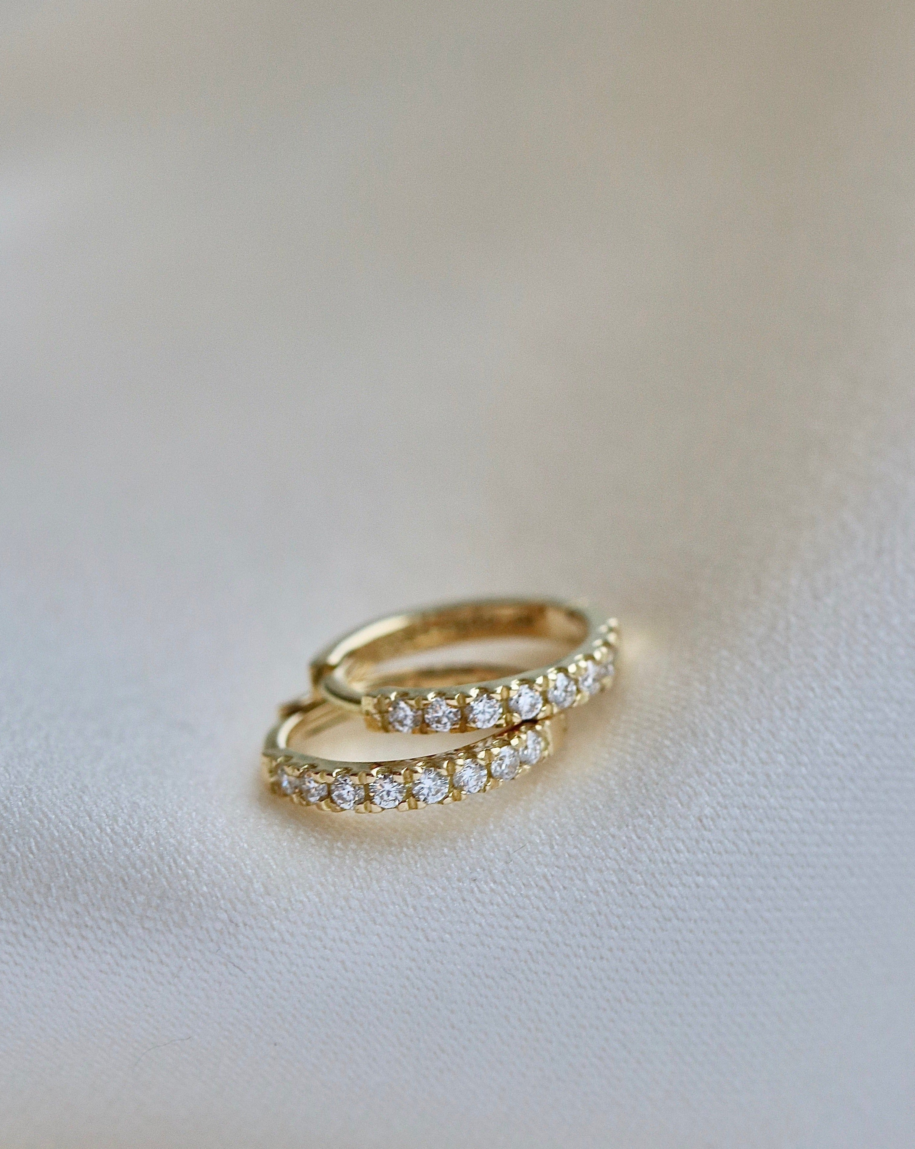 Rock Classic Diamond Creol XS - 18kt Yellow Gold