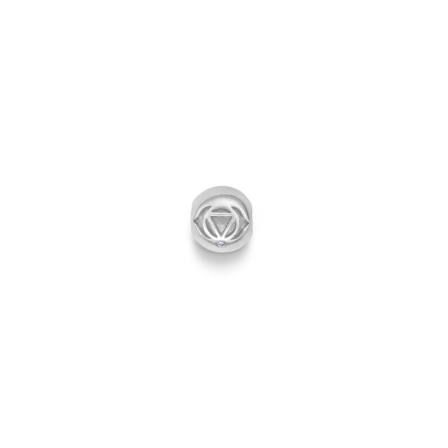 Inner Peace Third Eye Chakra Bead - 18kt White Gold
