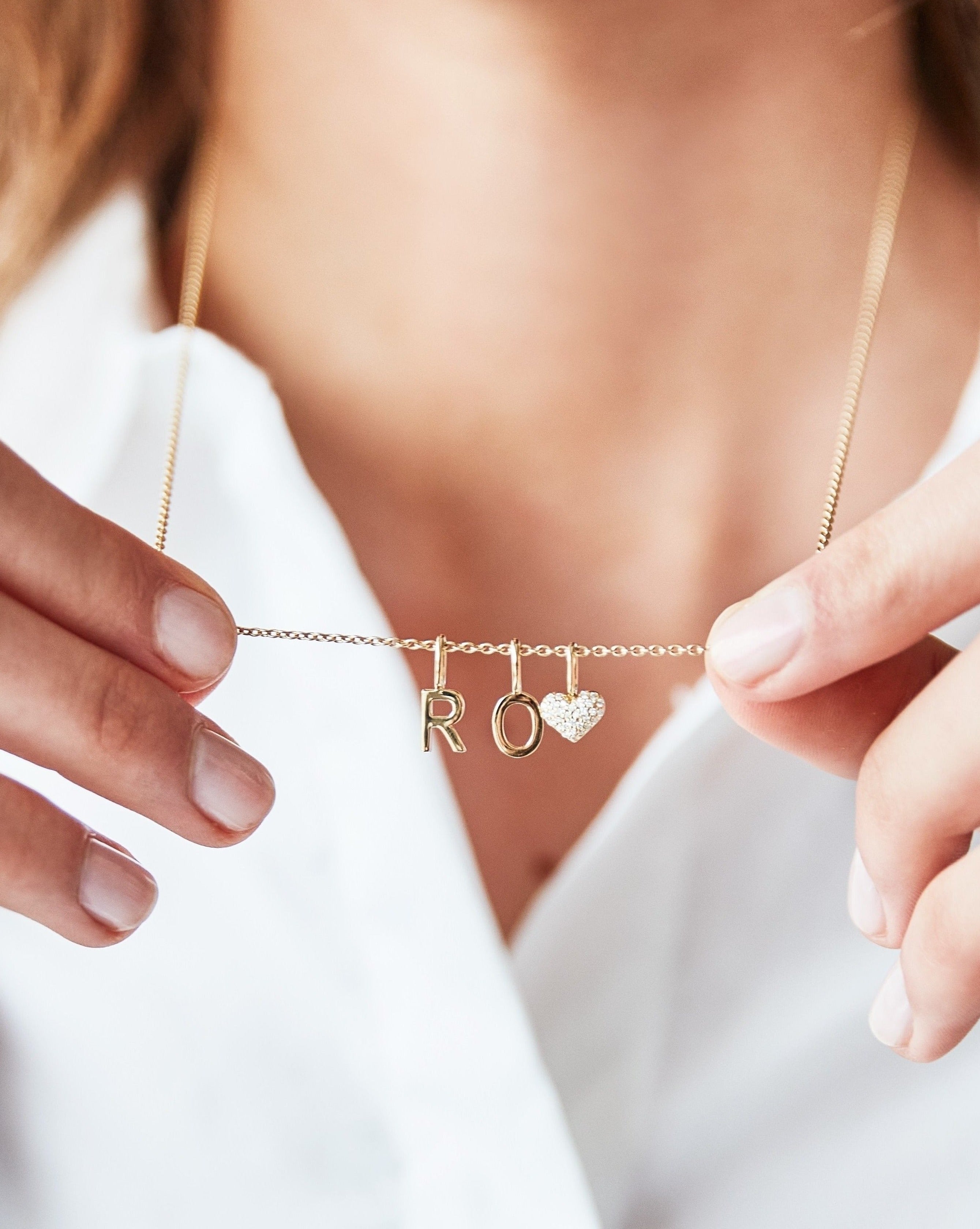Symbols My Heart Diamant Anheng - 18kt Hvitt Gull