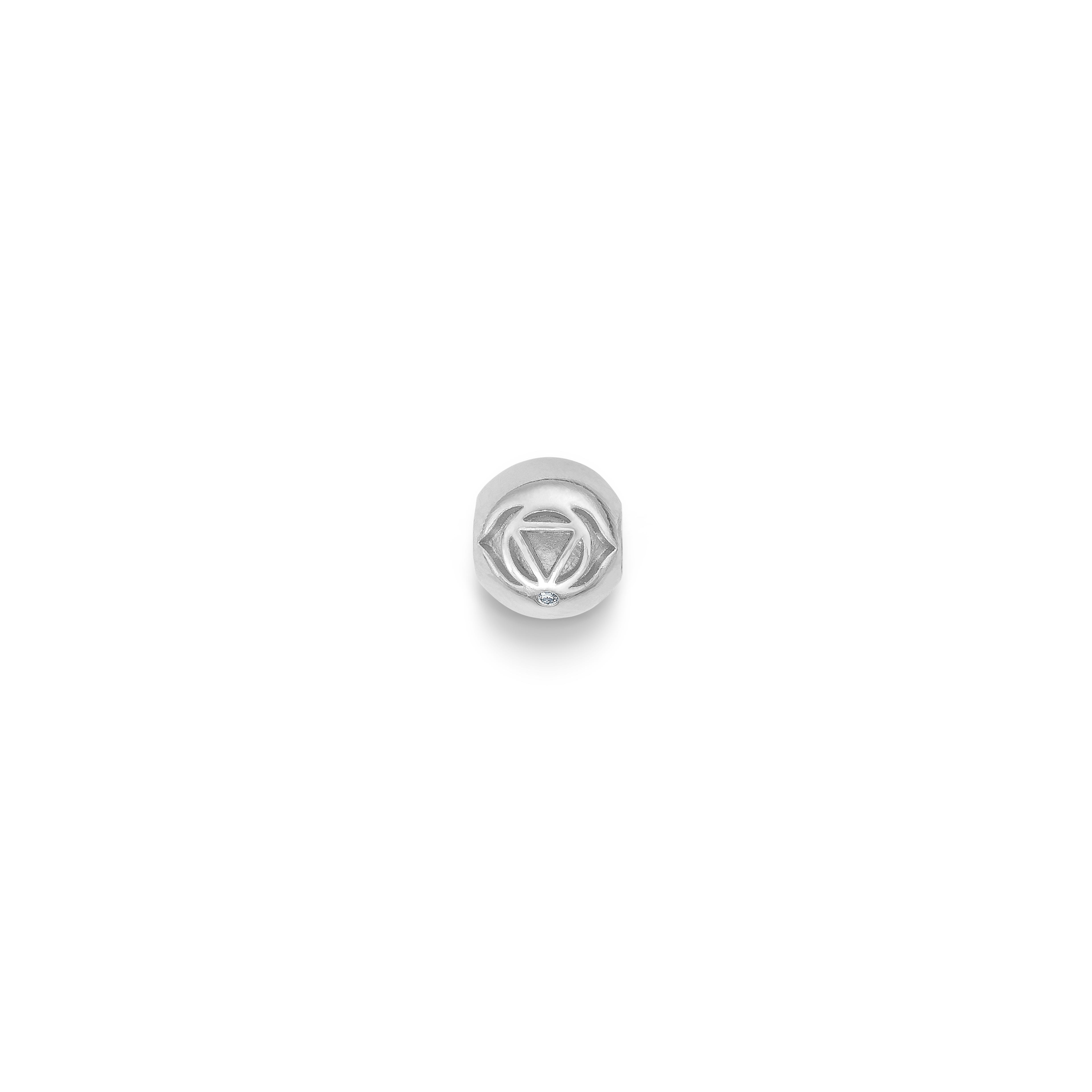 Inner Peace Third Eye Chakra Bead - 18kt White Gold