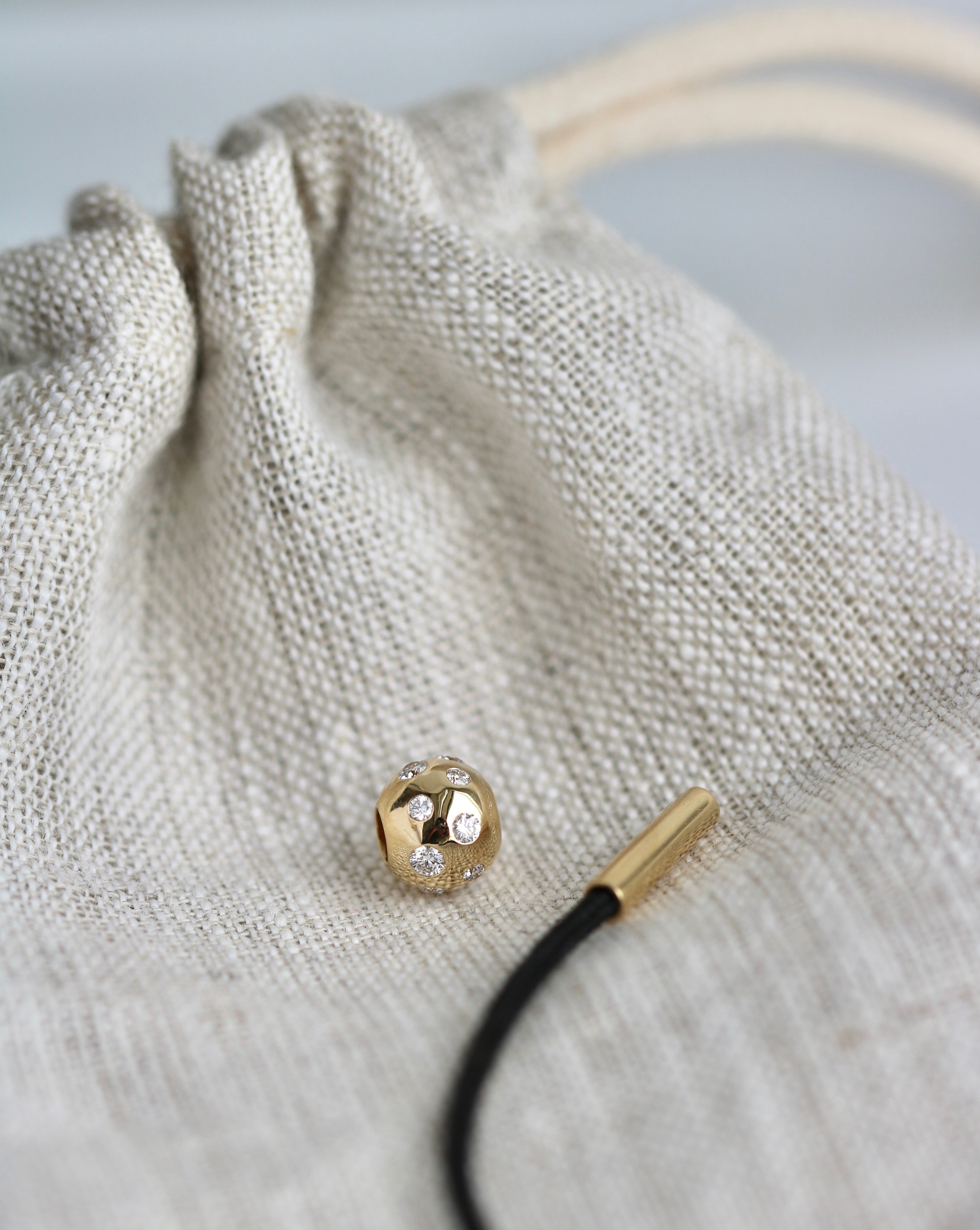 Inner Peace Diamond Sprinkle Bead - 18kt Yellow Gold