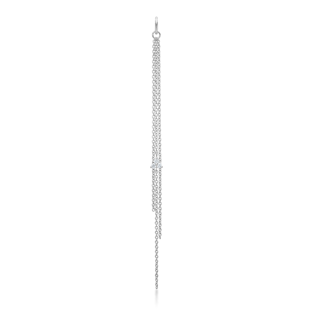 Fryd Diamond Chain Earring-Pendant - 18kt White Gold