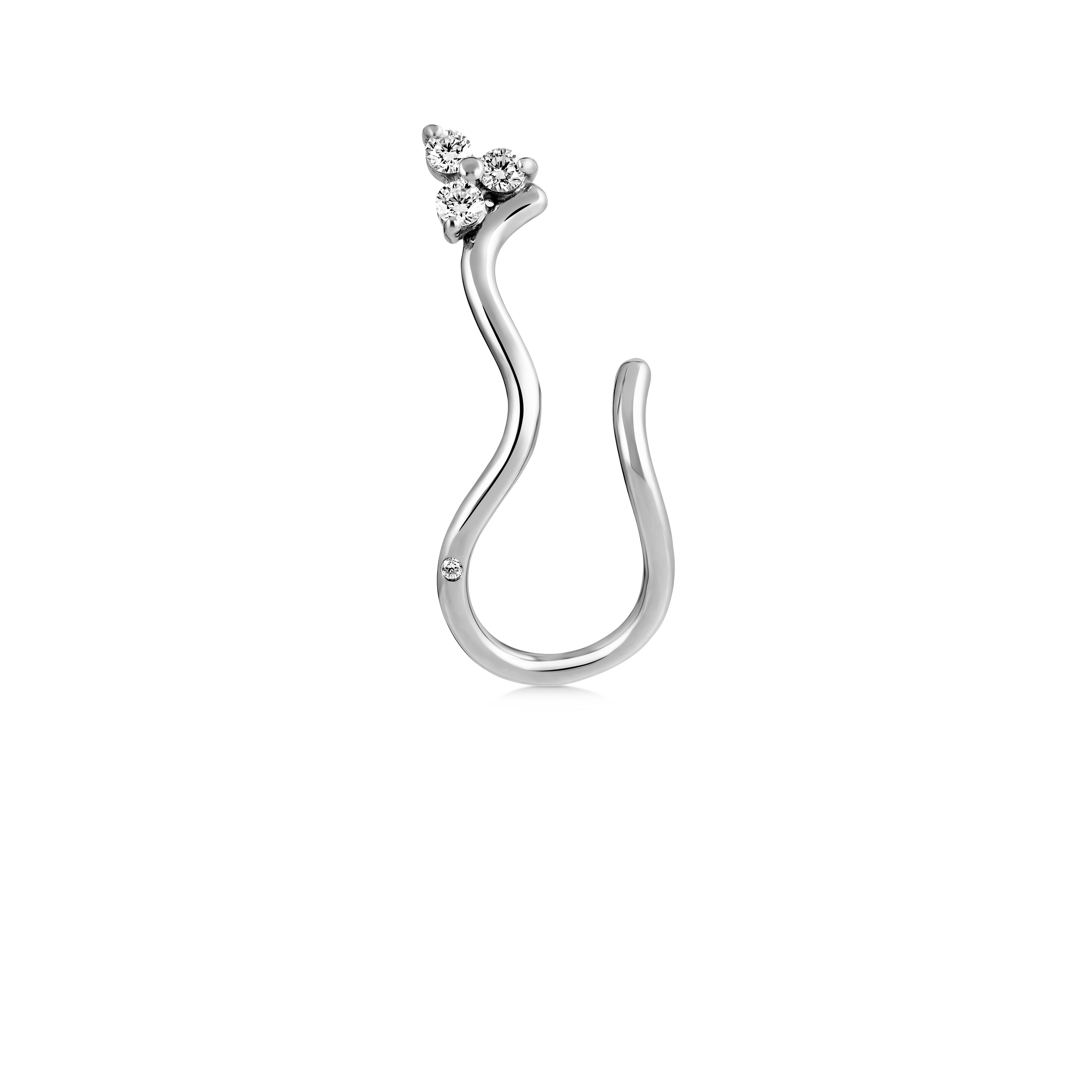 Fryd Wave Diamond Earring Right - 18kt White Gold
