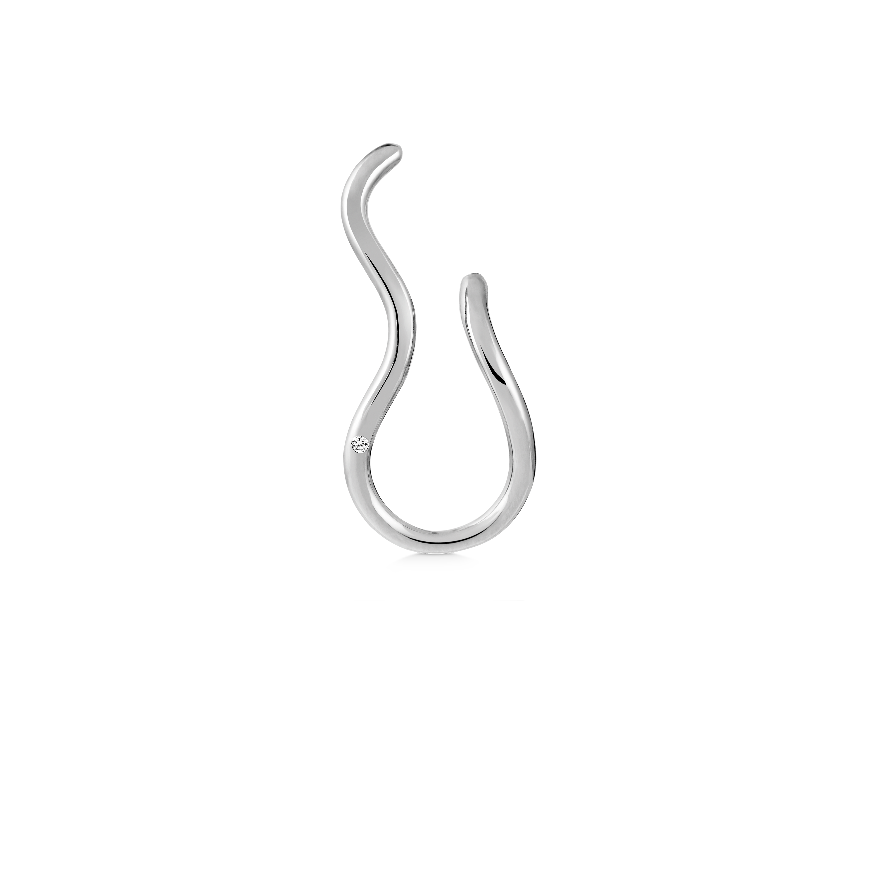 Fryd Wave Earring Right - 18kt White Gold