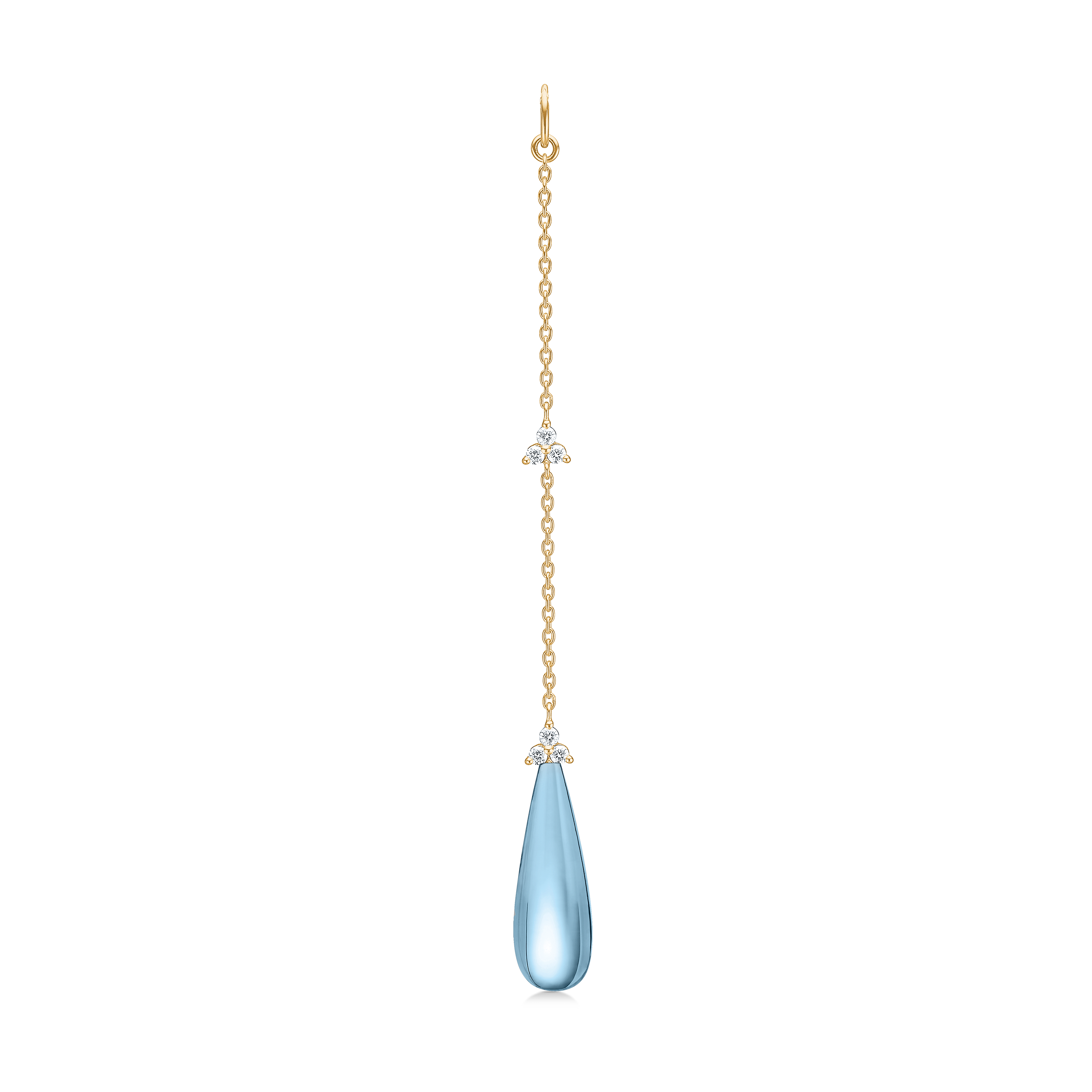 Fryd Sky Blue Øre-Anheng II - 18kt Gult Gull