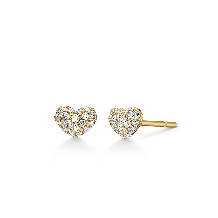 Symbols My Heart Dimant Øredobb - 18kt Gult gull