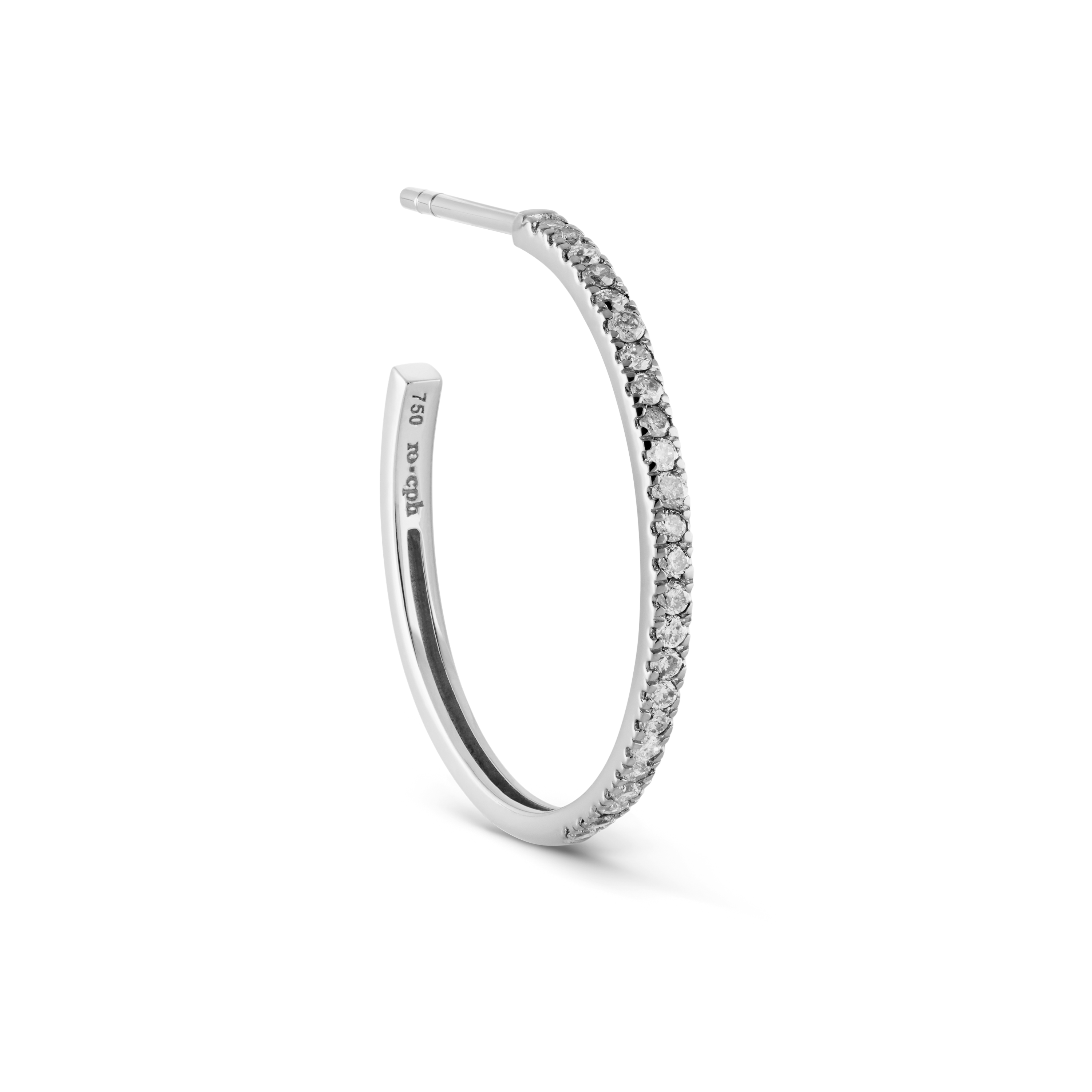 Rock Classic Grey Diamond Creol M - 18kt White Gold
