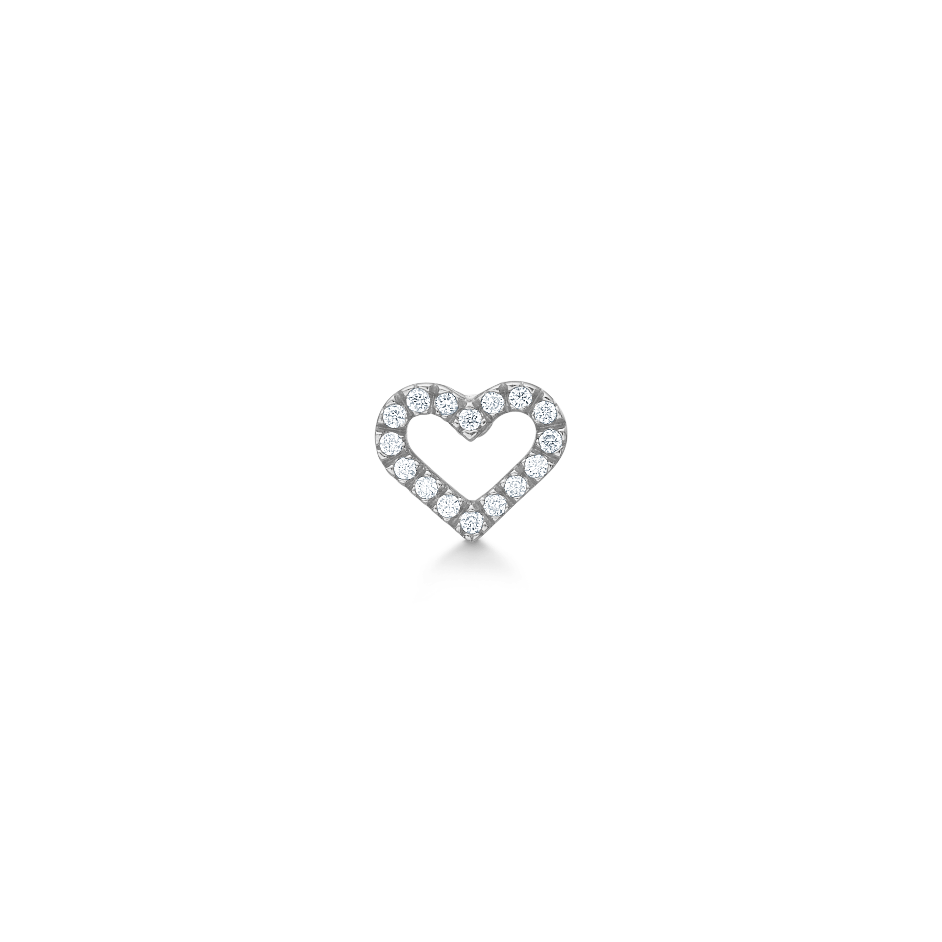 Symbols Open Heart diamantøredobb M - 18kt Hvitt Gull