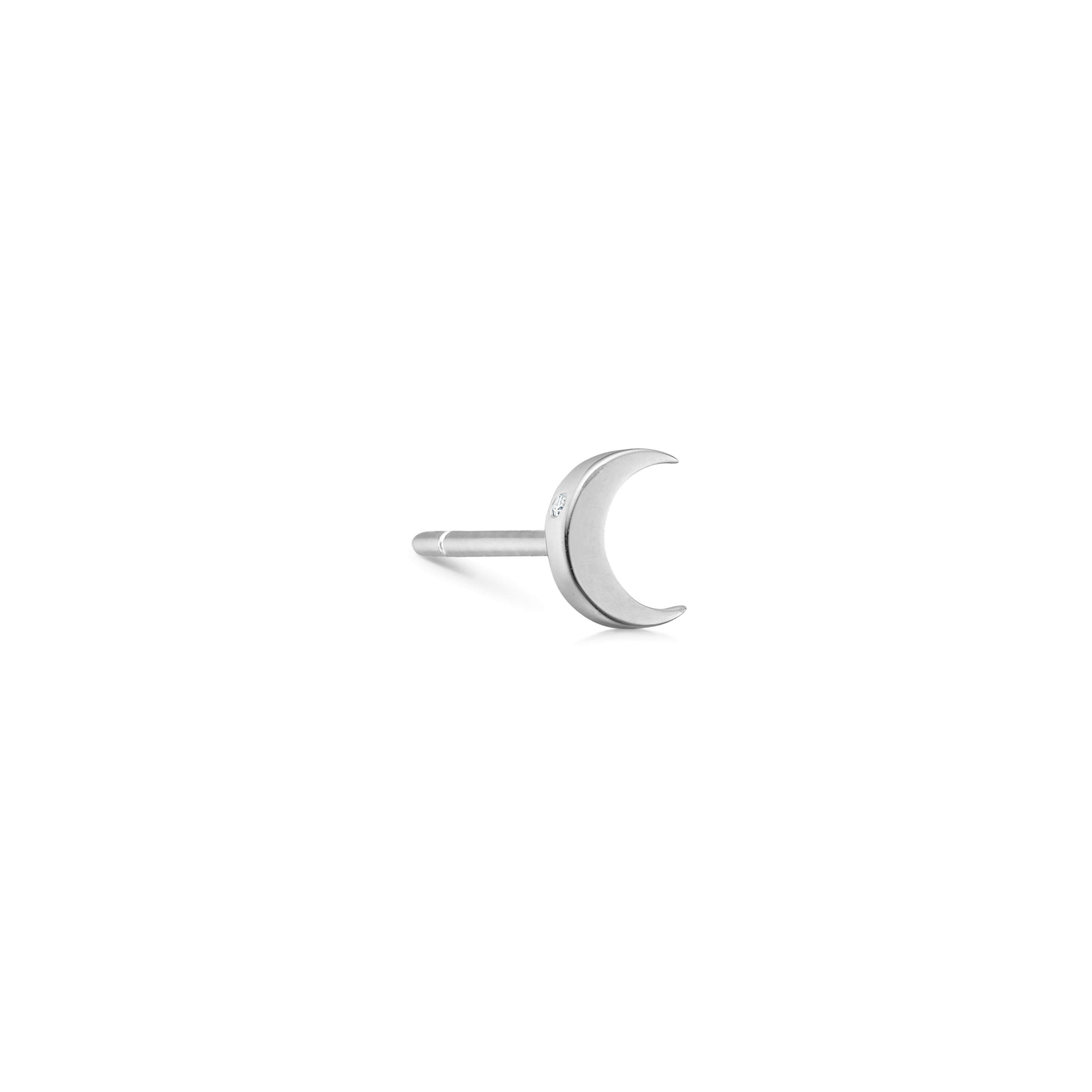 Symbols Half Moon øredobb - 18kt Hvitt Gull