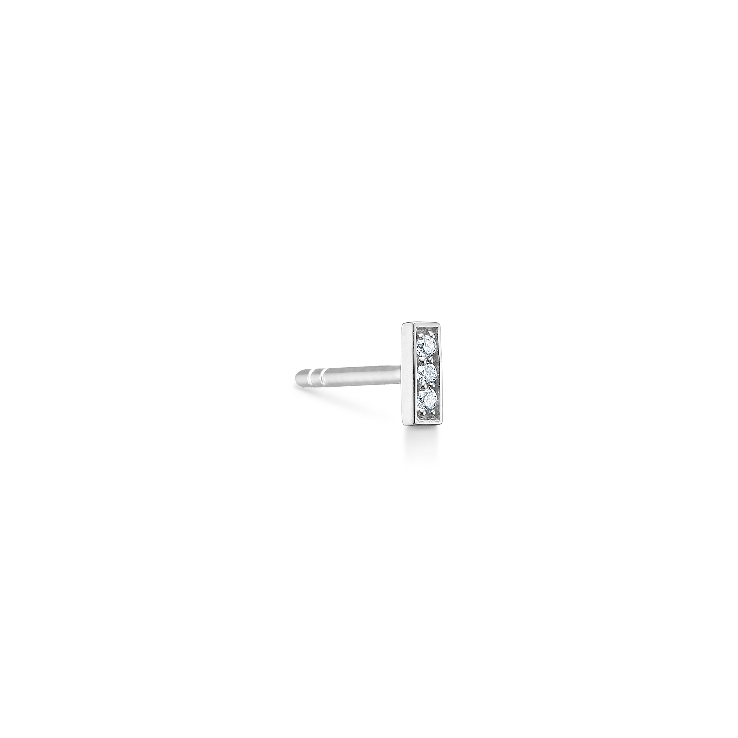 Square Diamant Øredobb M - 18kt Hvitt Gull