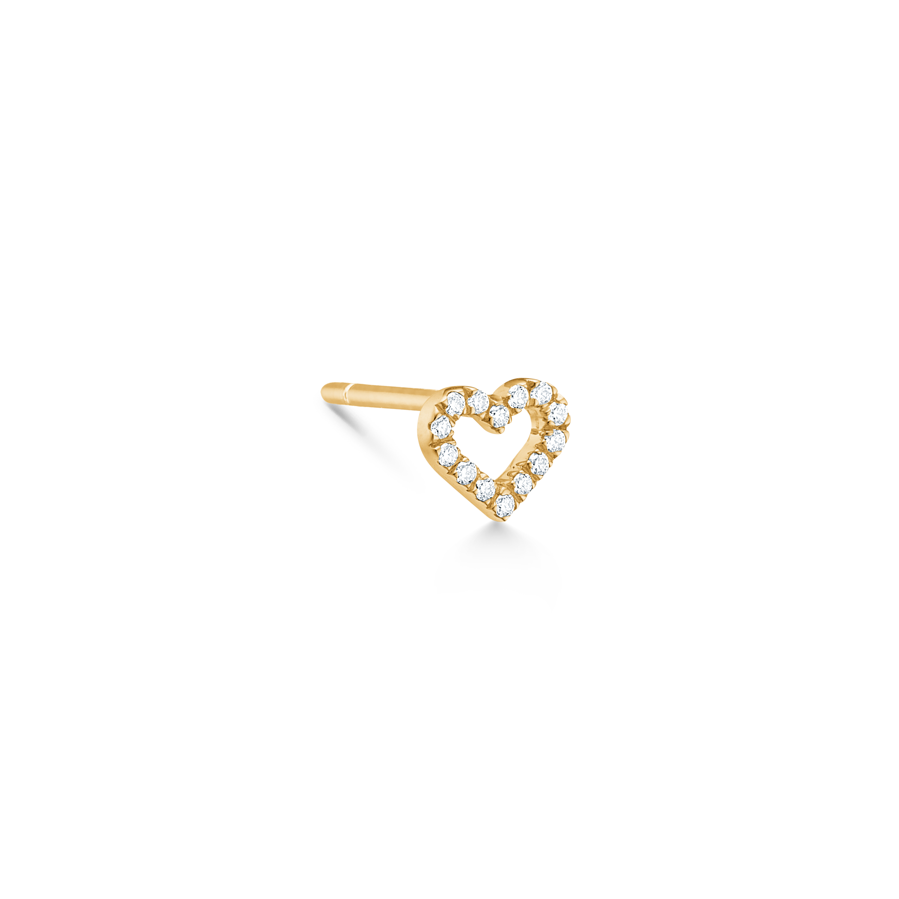 Symbols Open Heart diamantøredobb S - 18kt Gult Gull