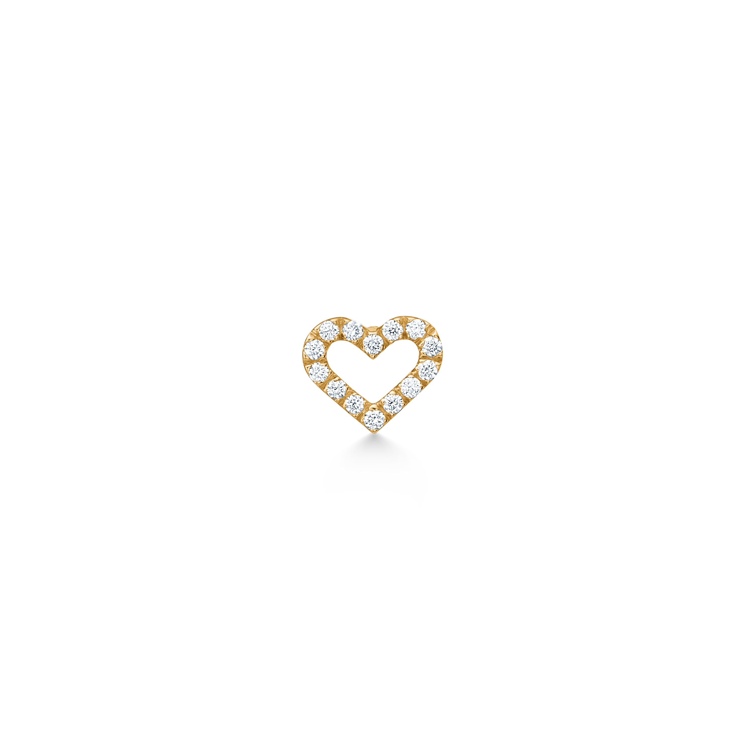 Symbols Open Heart diamantøredobb S - 18kt Gult Gull