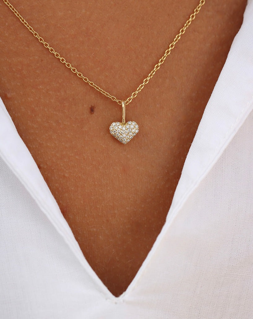 Symbols Heart Diamant Anheng - 18kt Hvitt Gull