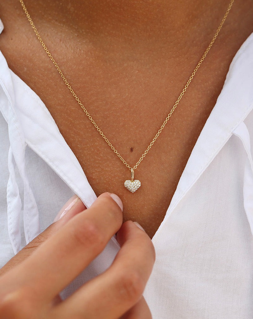 Symbols Heart Diamant Anheng - 18kt Hvitt Gull