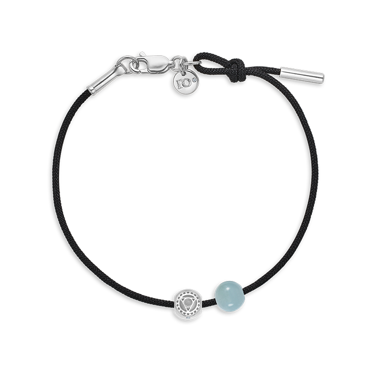 Inner Peace Throat Chakra Bead - 18kt White Gold