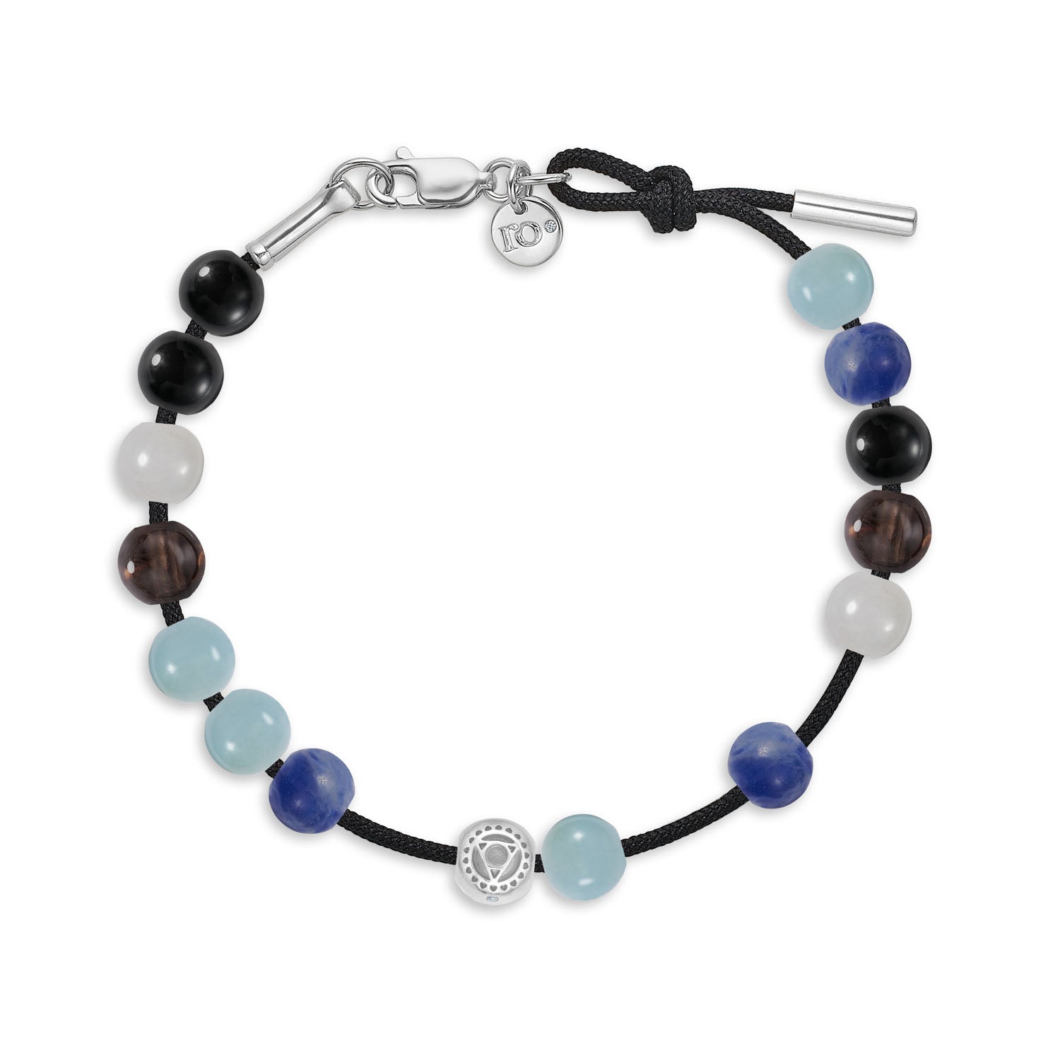 Inner Peace Throat Chakra Bead - 18kt White Gold