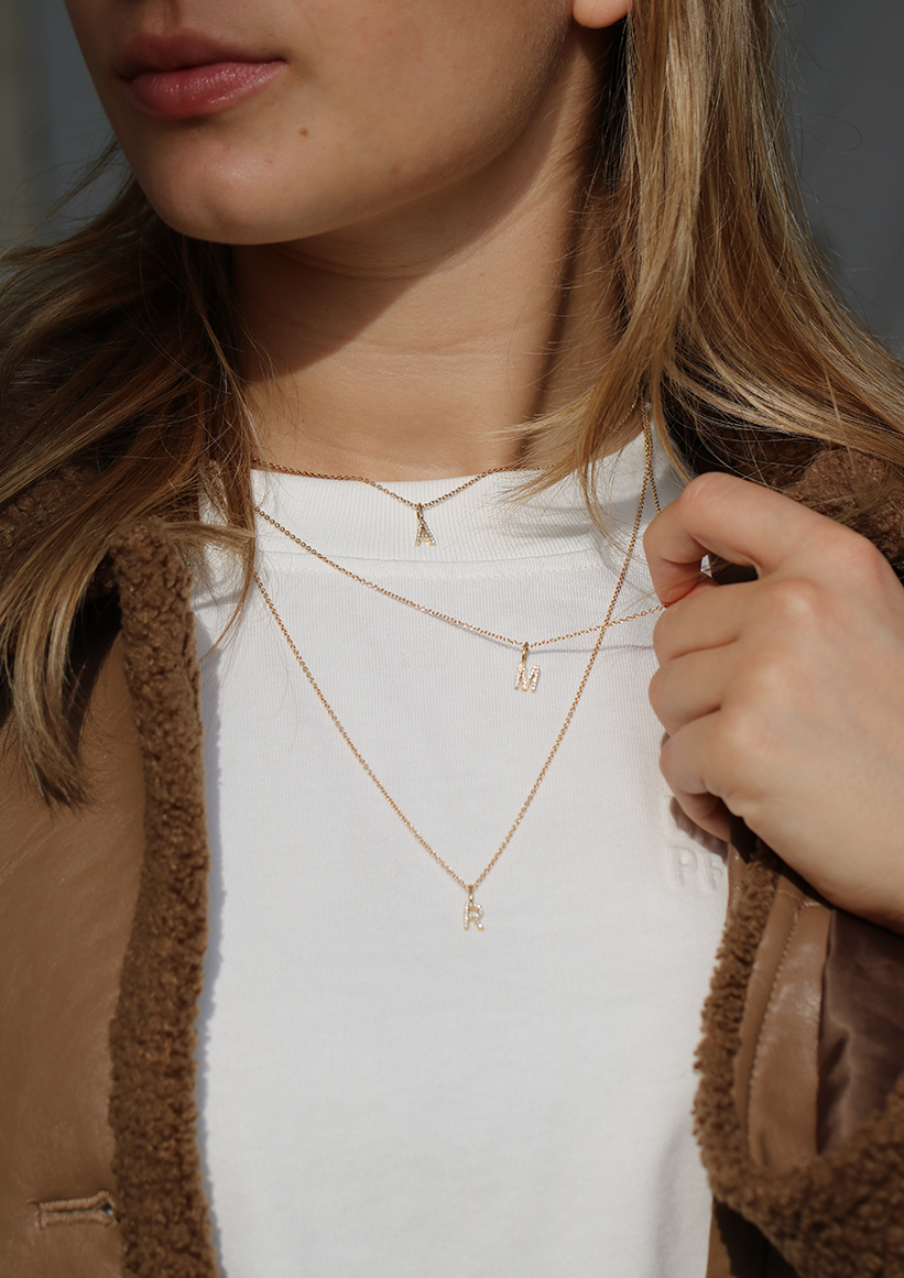 My L Diamond Pendant - 18kt Yellow Gold