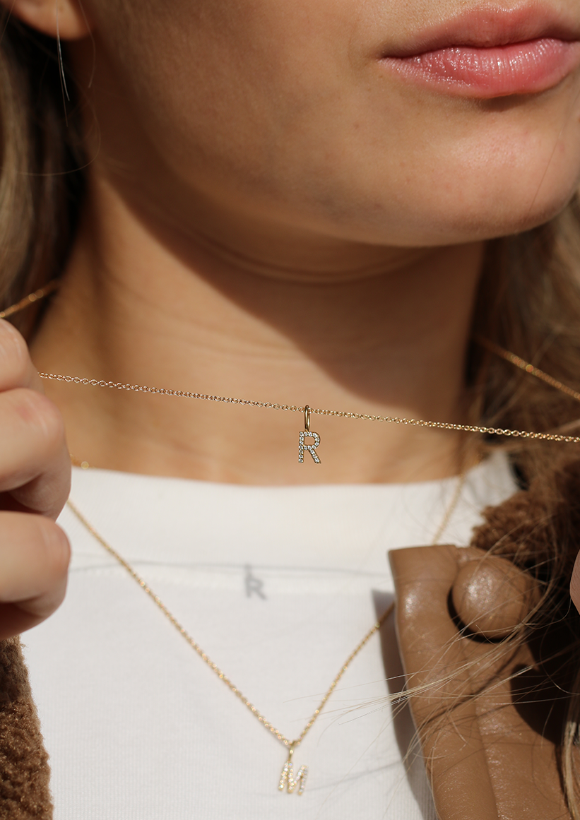 My K Diamond Pendant - 18kt White Gold
