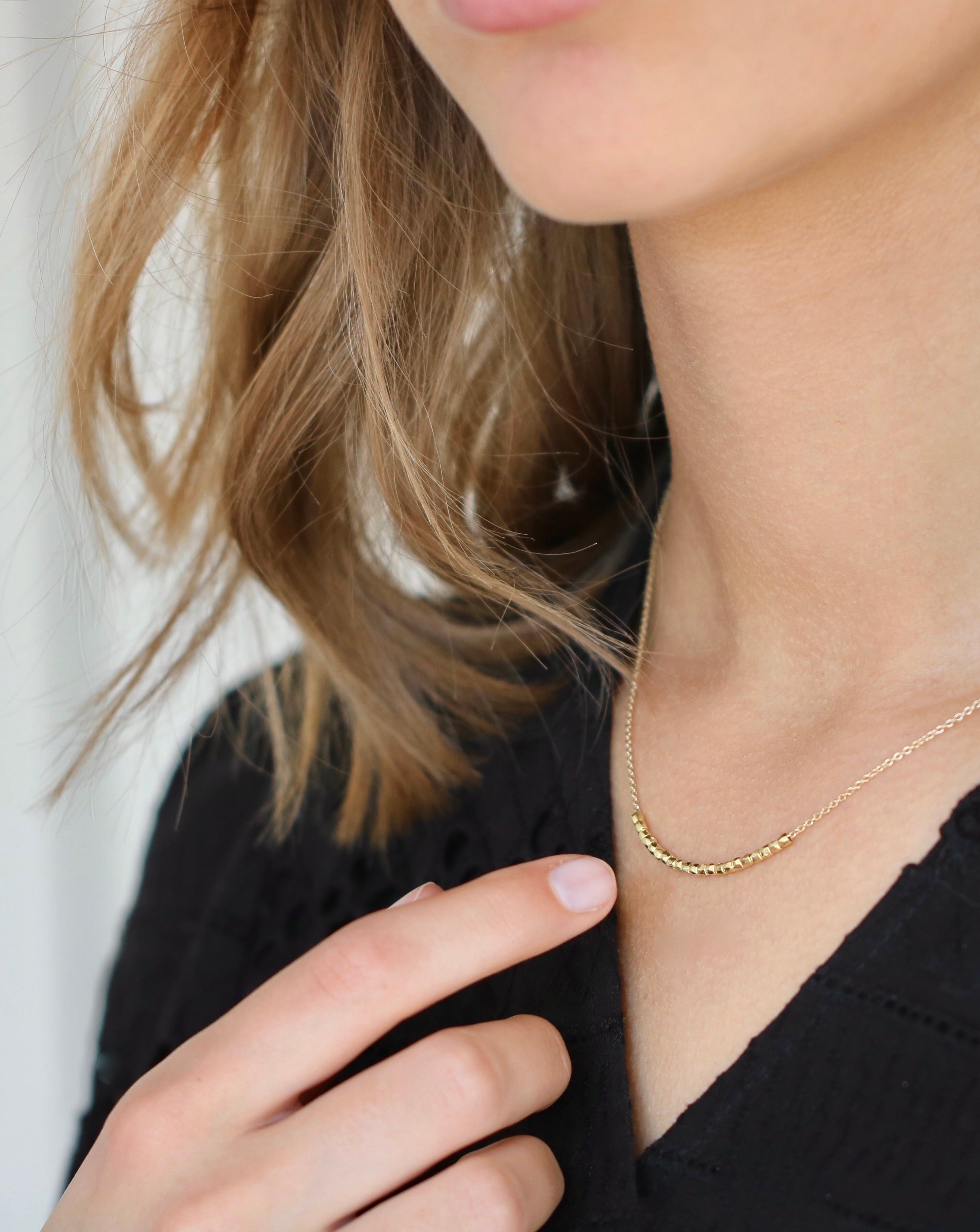 Rock Beads Me Necklace 45 cm - 18kt Yellow Gold