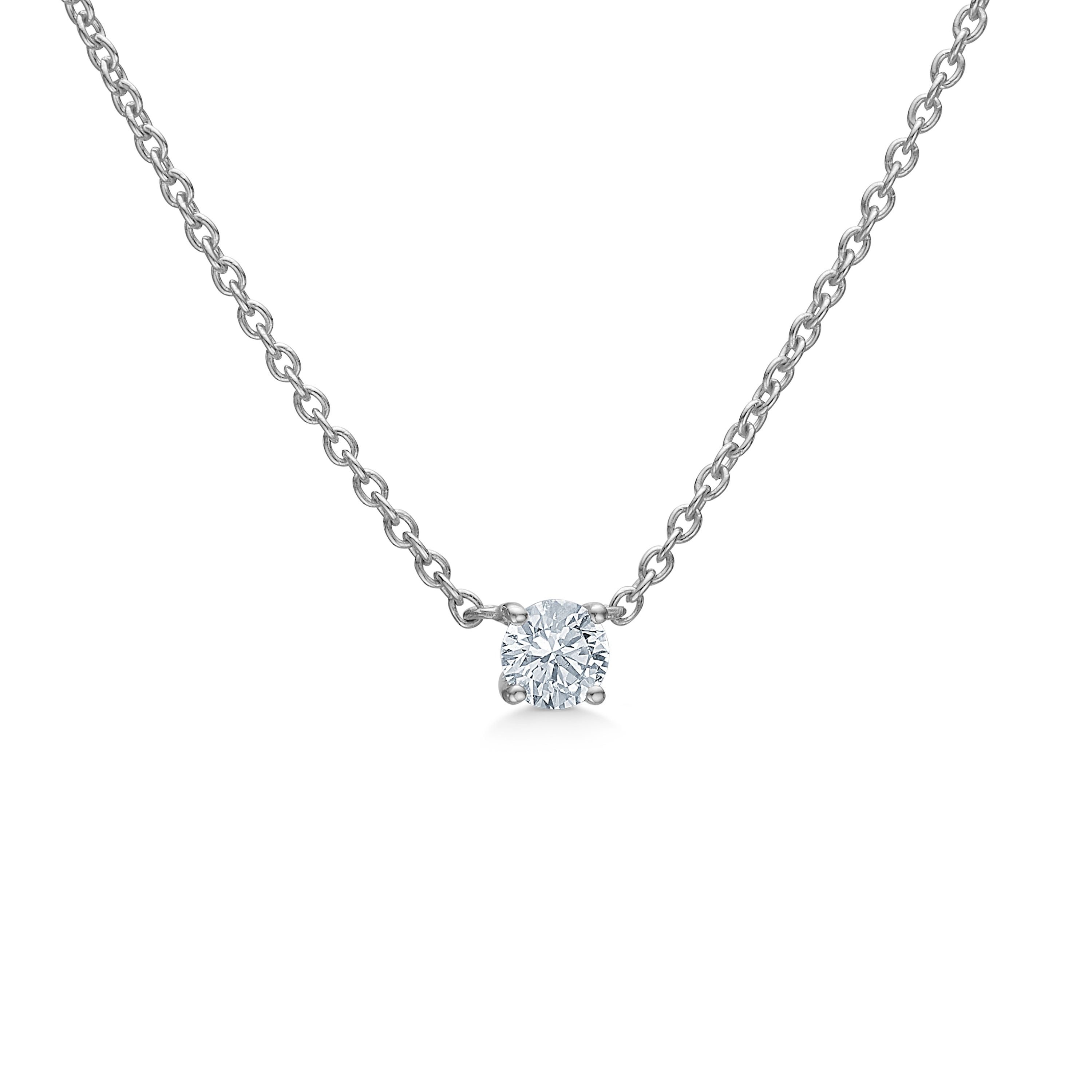 Rock Classic Floating Diamant halskjede - 18kt Hvitt gull