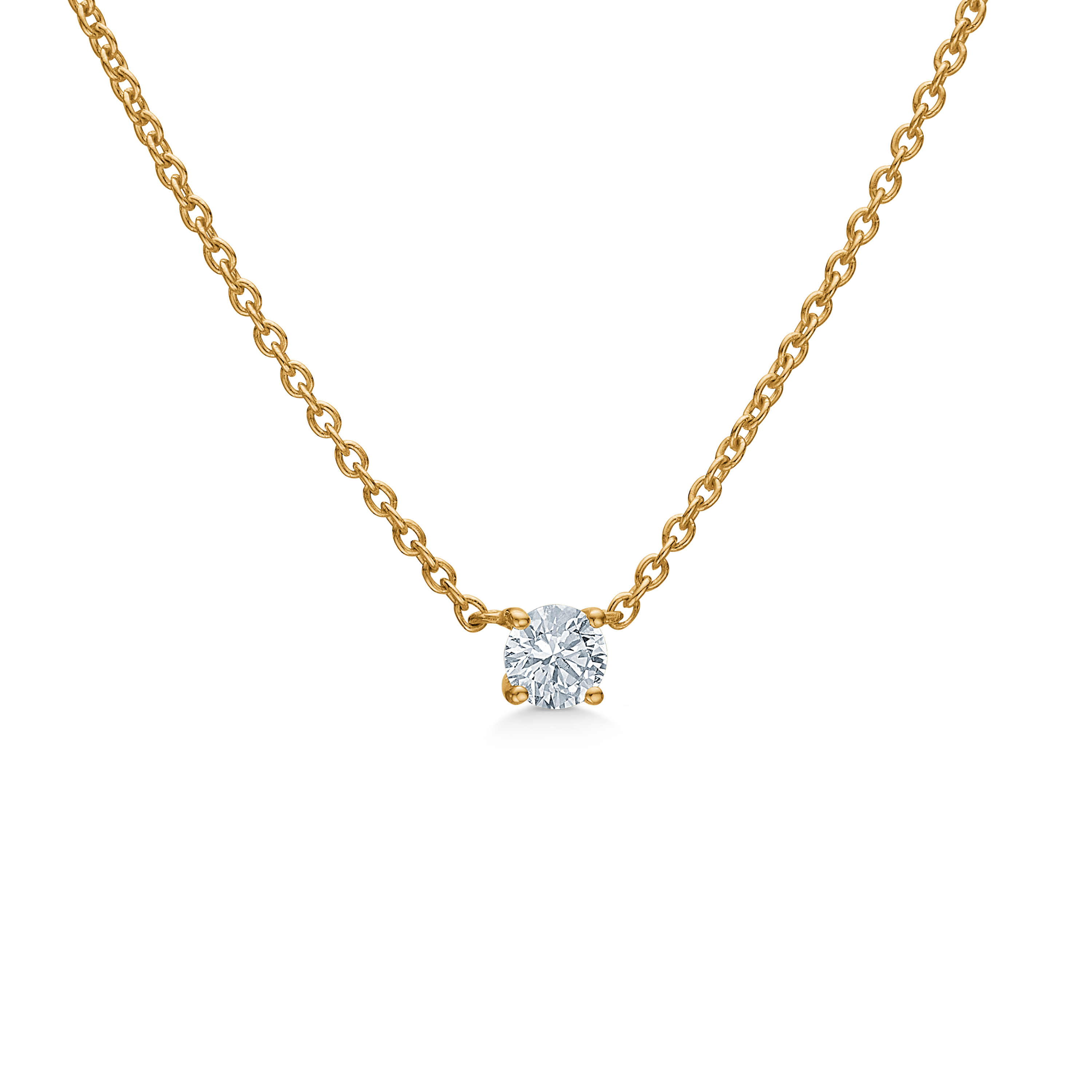 Rock Classic Floating Diamant halskjede - 18kt Gult gull