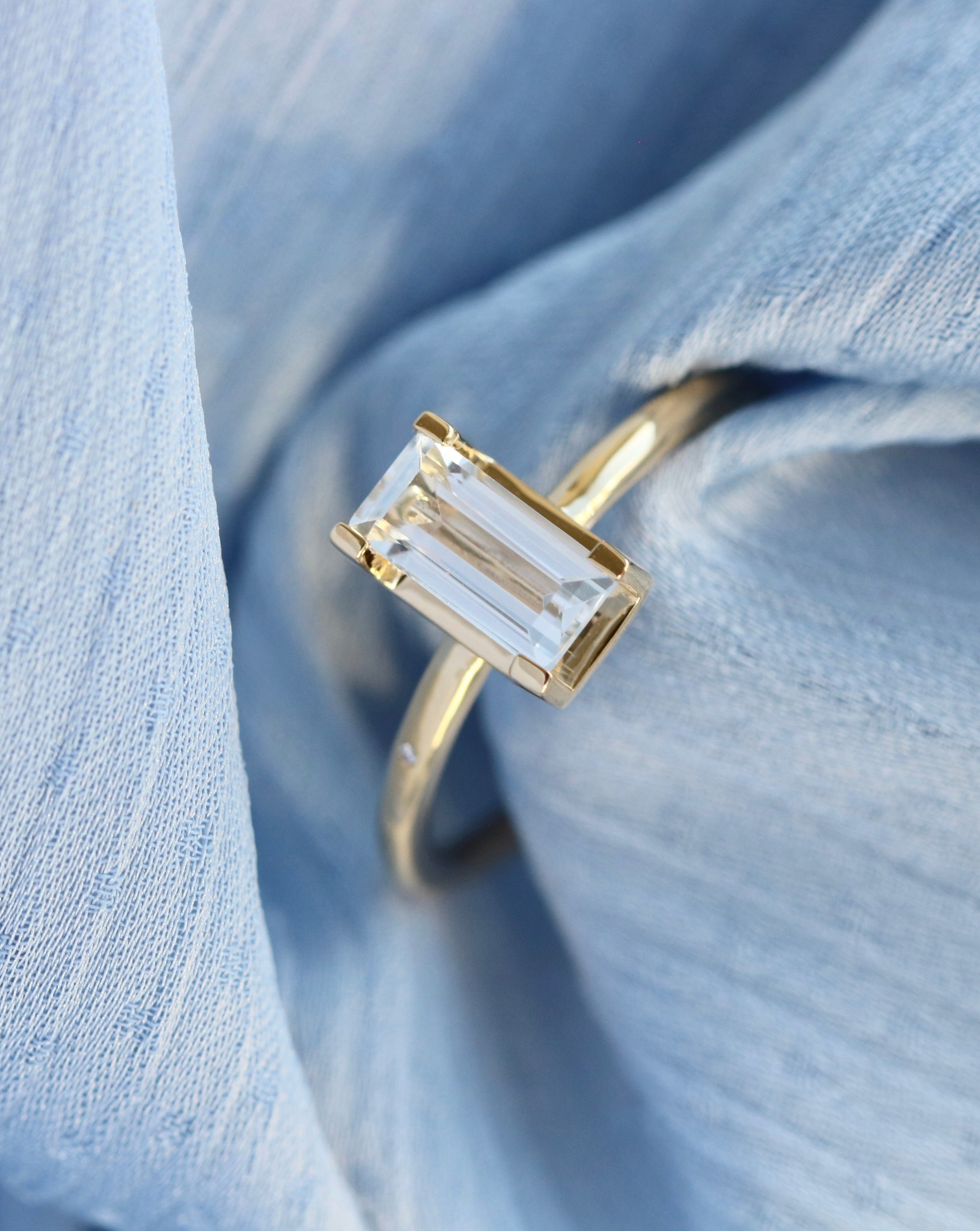 Nord White Ring Turned - 18kt Yellow Gold