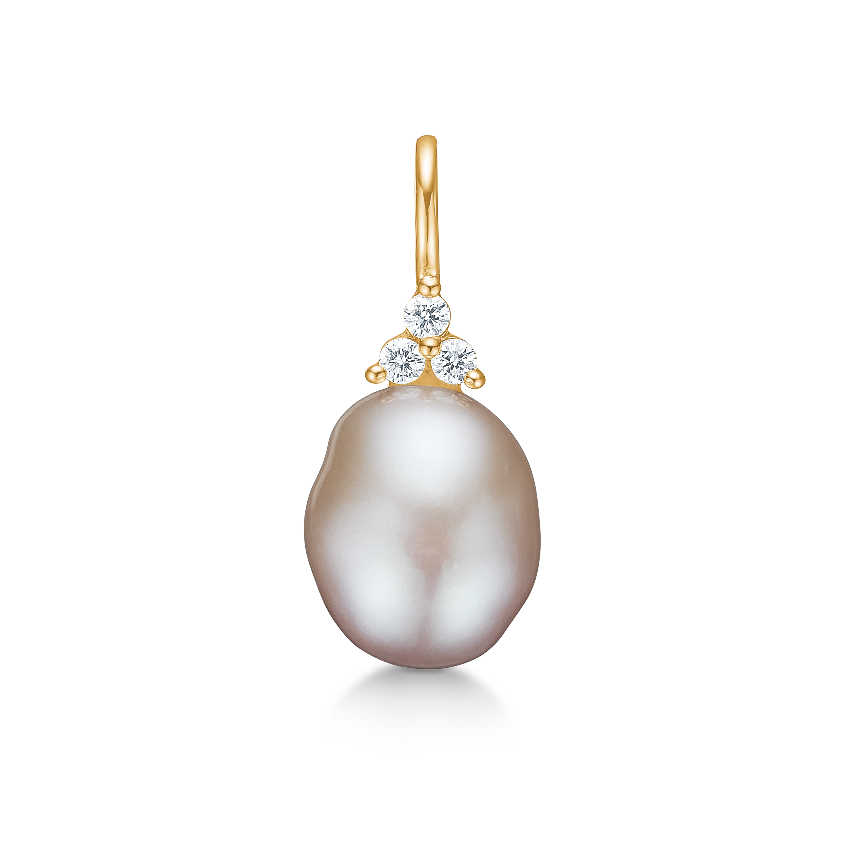 Fryd Pink Perle Anheng - 18kt Gult Gull