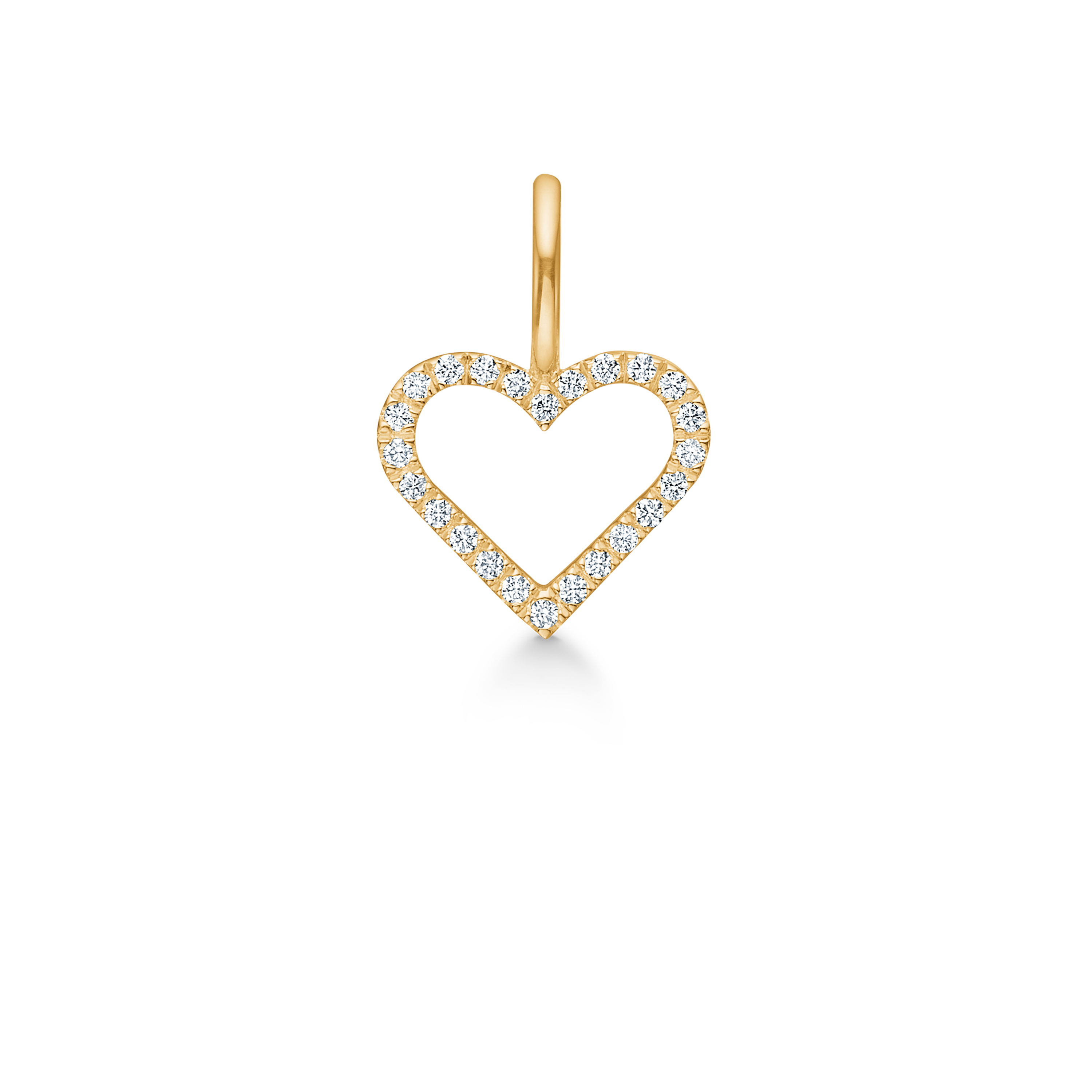 Symbols Open Heart diamant Anheng - 18kt Gult Gull