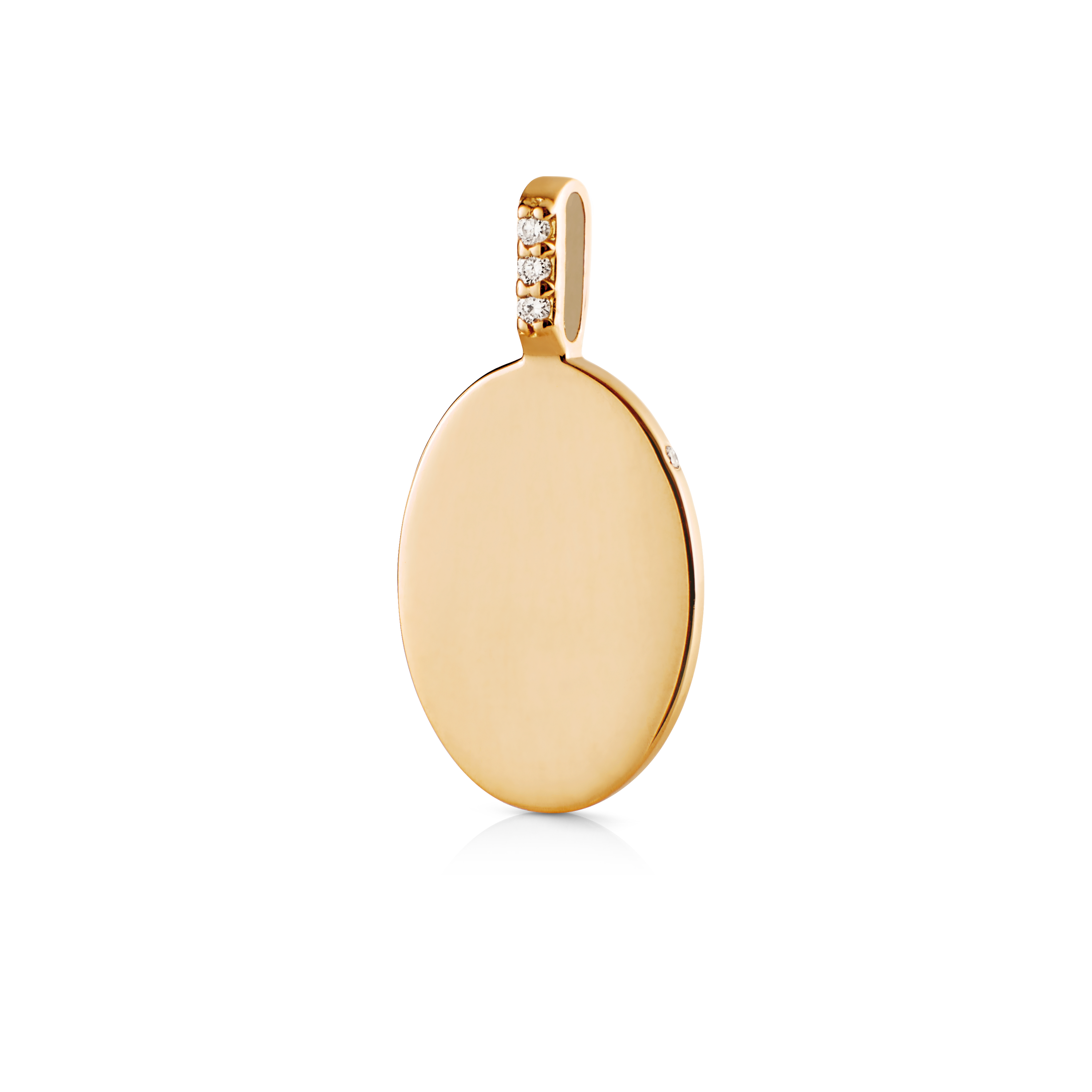 Signet Diamant Anheng - 18kt Gult Gull