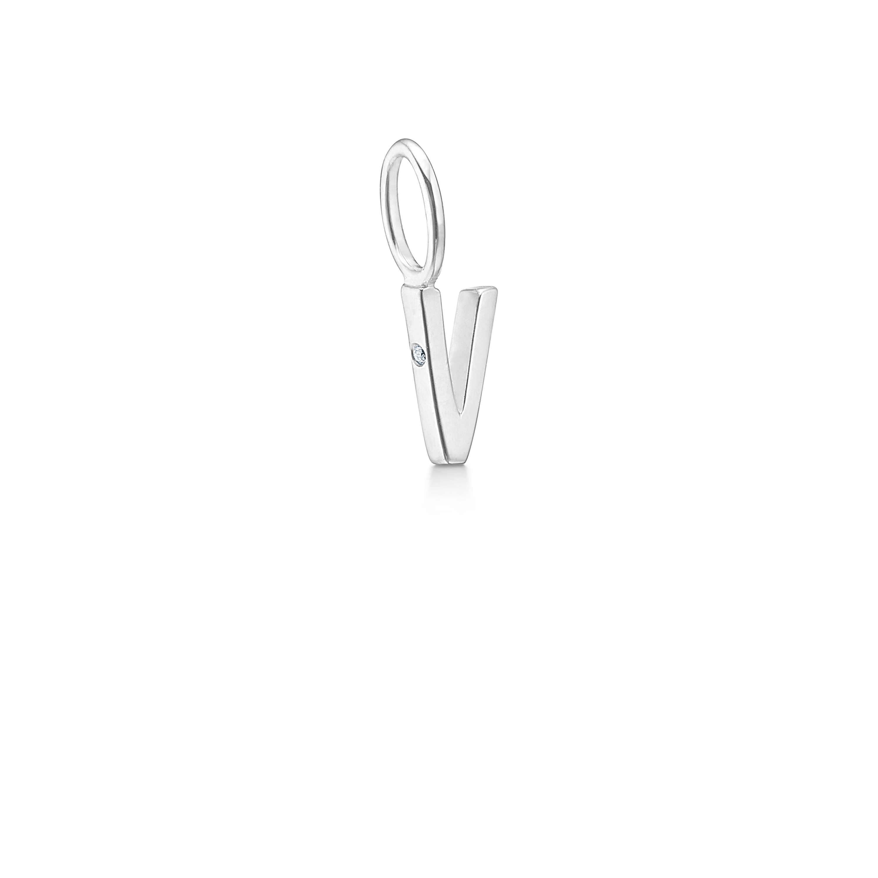 My V Pendant - 18kt White Gold