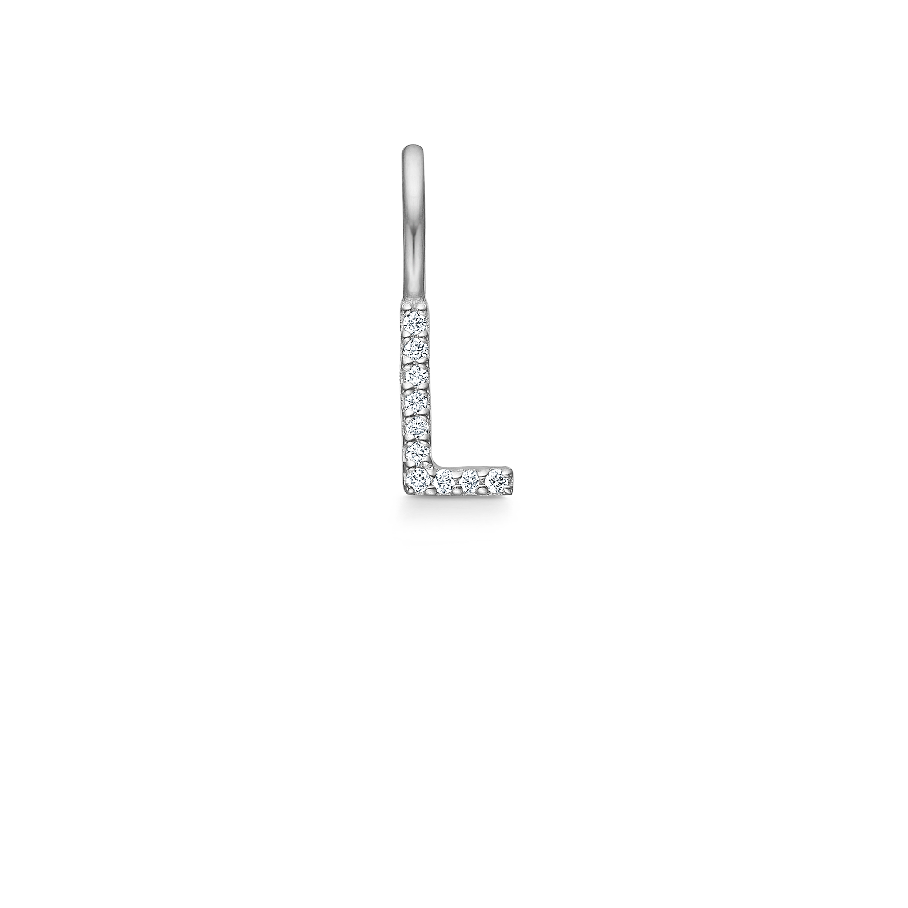 My L Diamond Pendant - 18kt White Gold