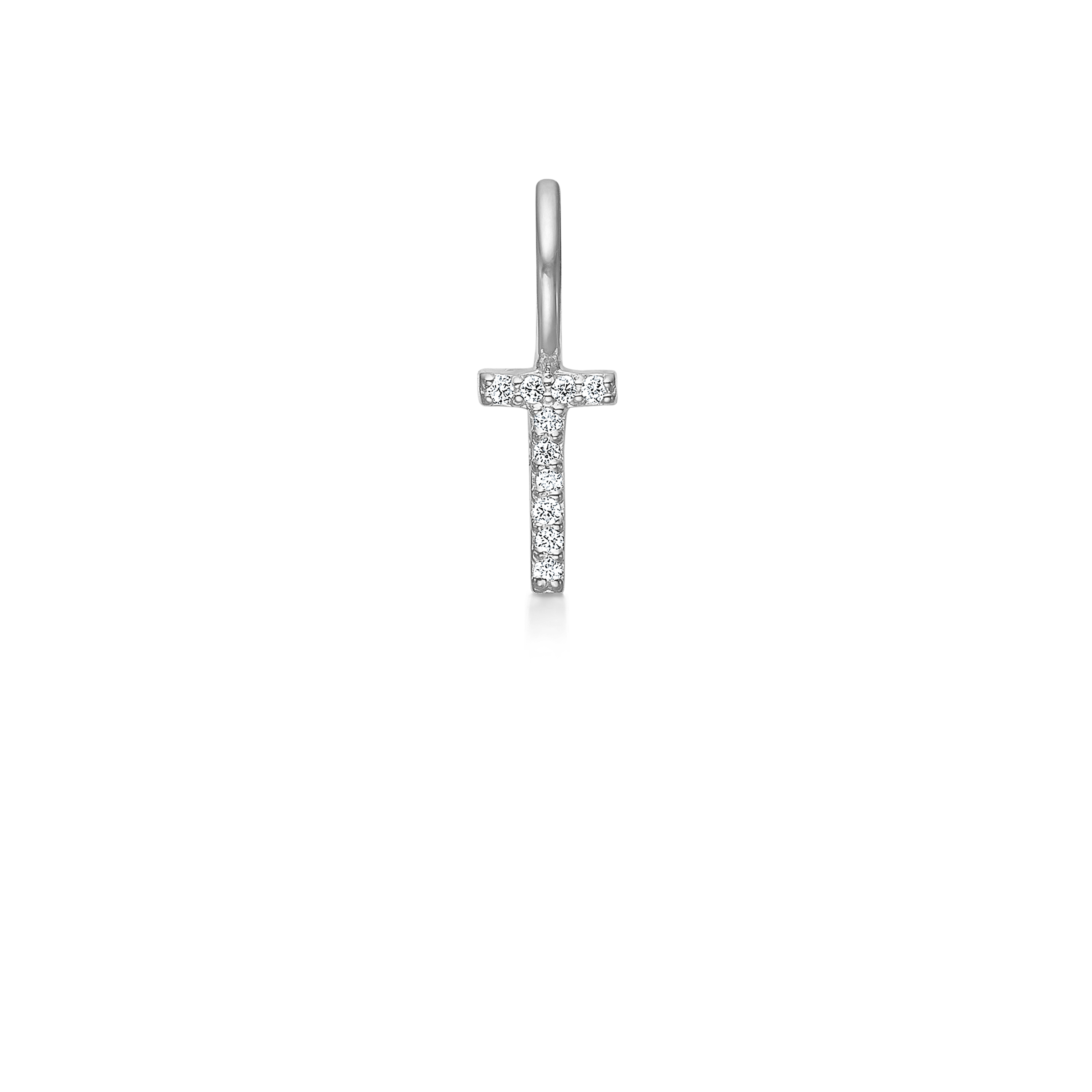 My T Diamond Pendant - 18kt White Gold