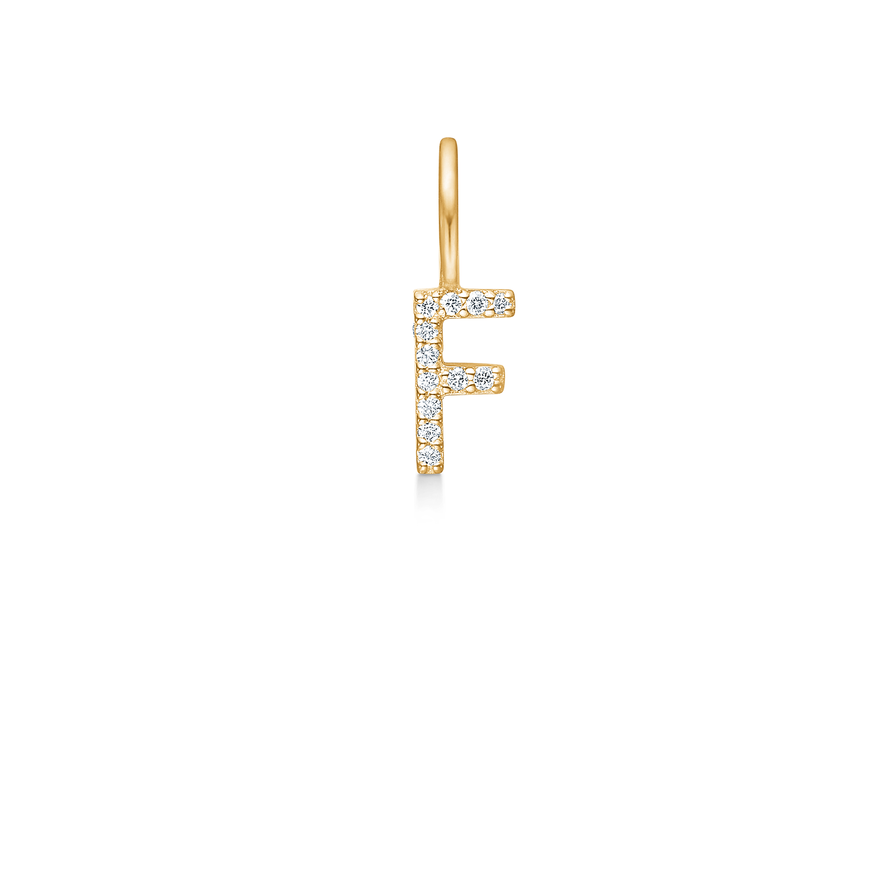 My F Diamond Pendant - 18kt Yellow Gold