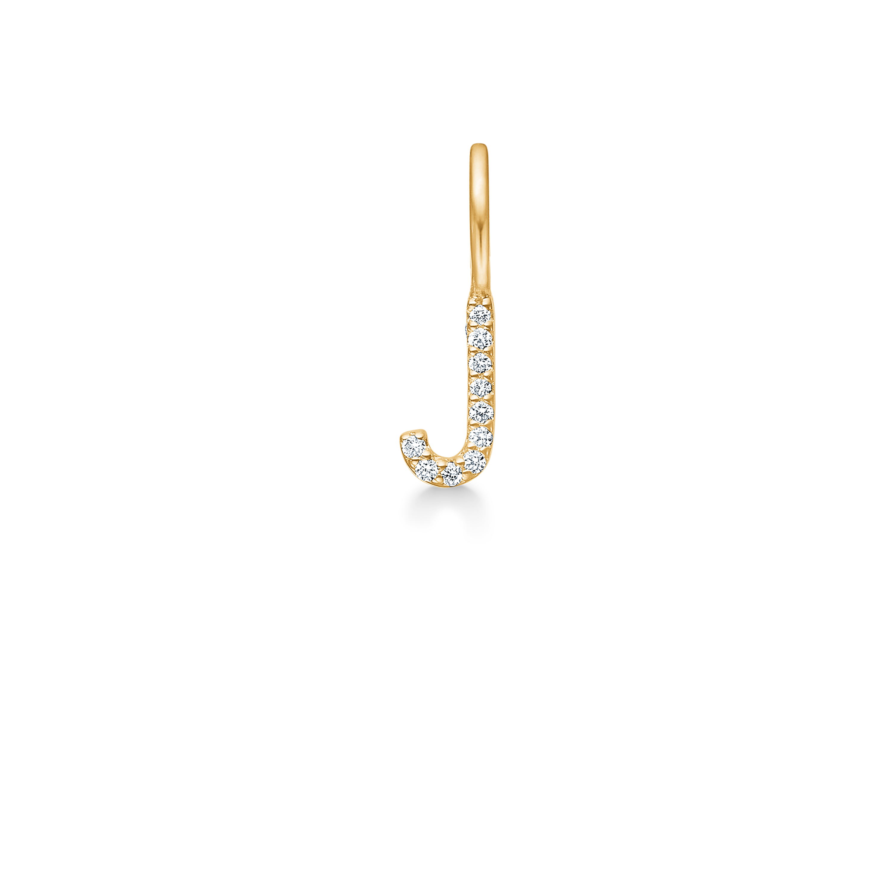 My J Diamond Pendant - 18kt Yellow Gold