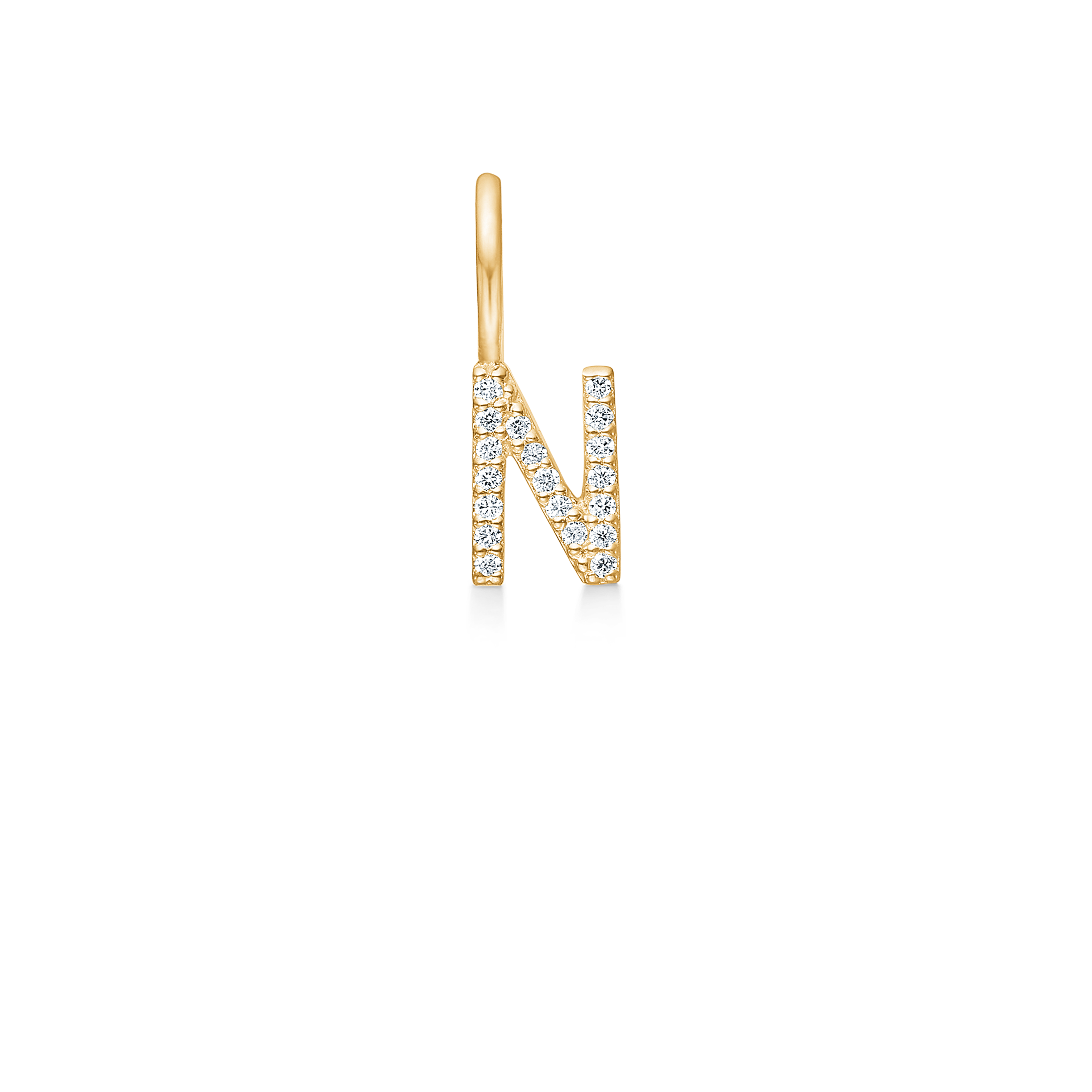 My N Diamond Pendant - 18kt Yellow Gold