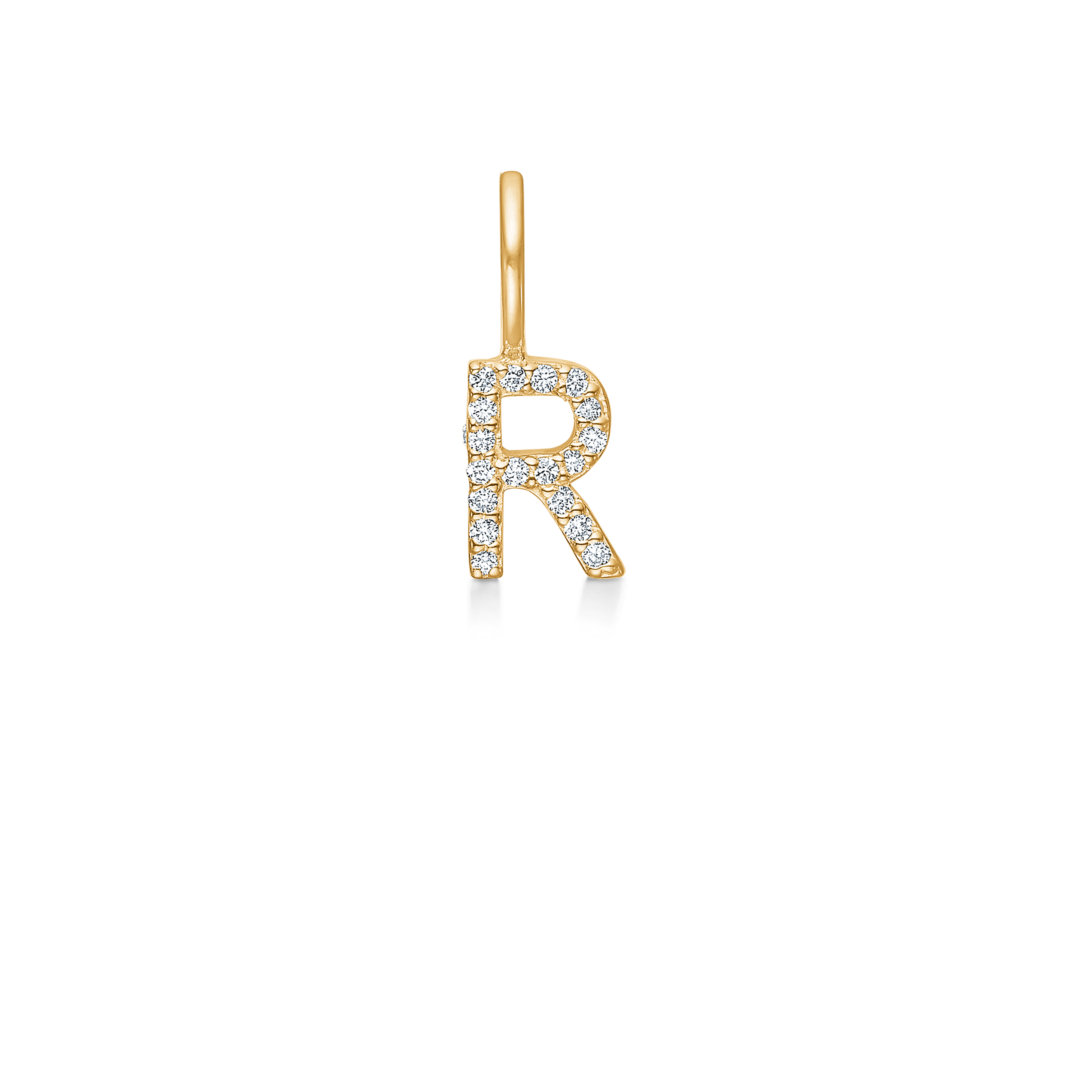 My R Diamond Pendant - 18kt Yellow Gold