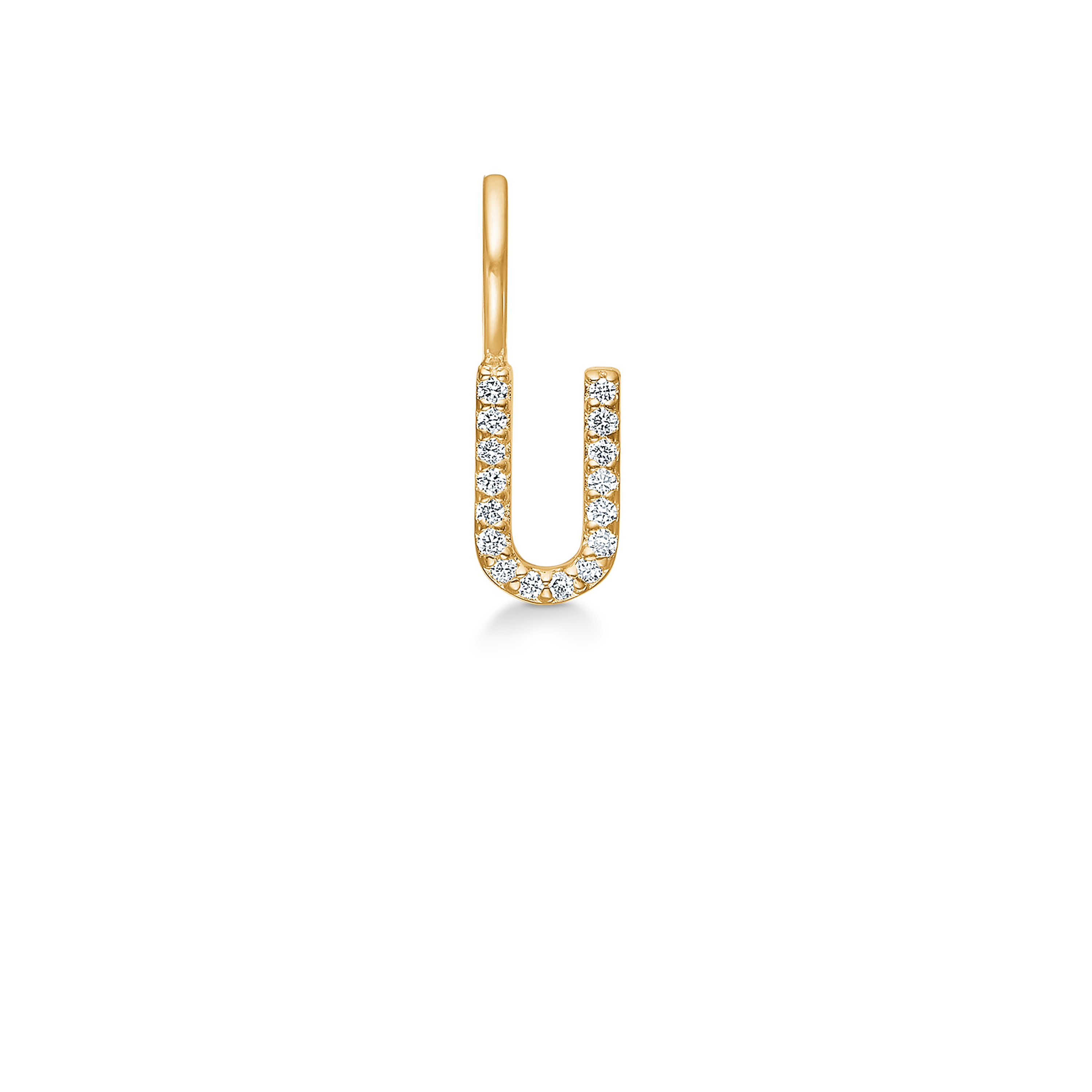 My U Diamond Pendant - 18kt Yellow Gold