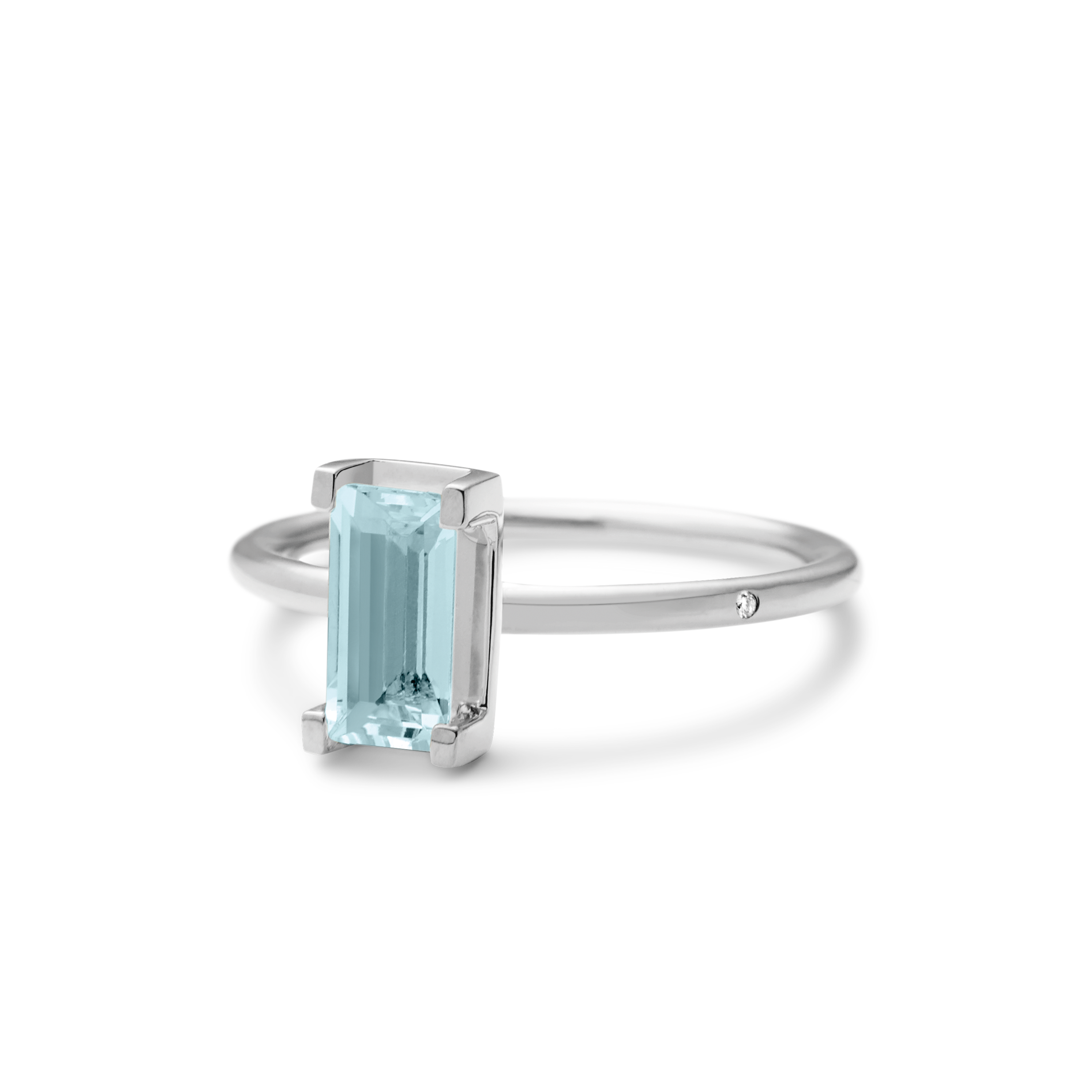 Nord Blue Ring Turned - 18kt White Gold