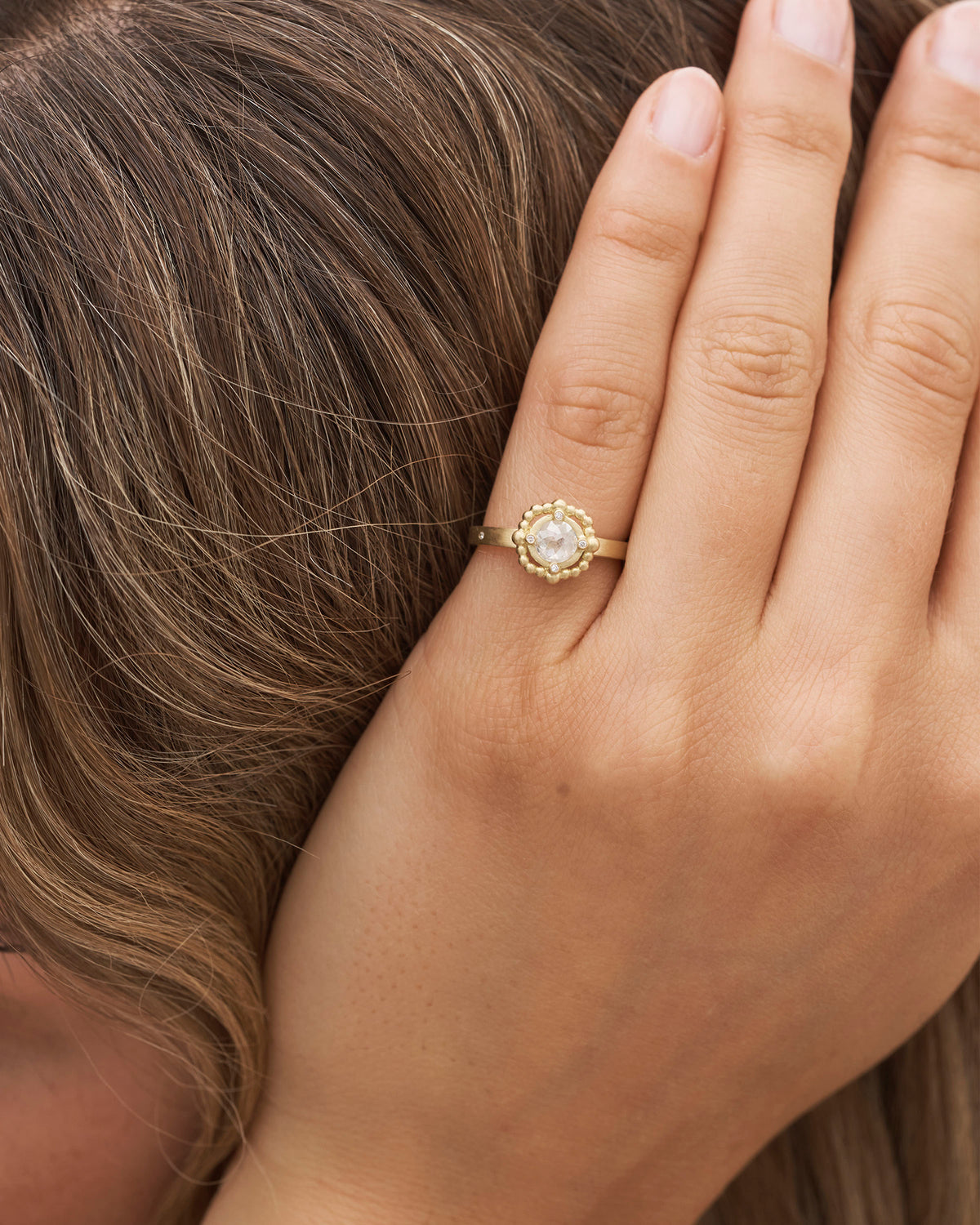 Orbit Grey Diamond Ring - 18kt Yellow Gold