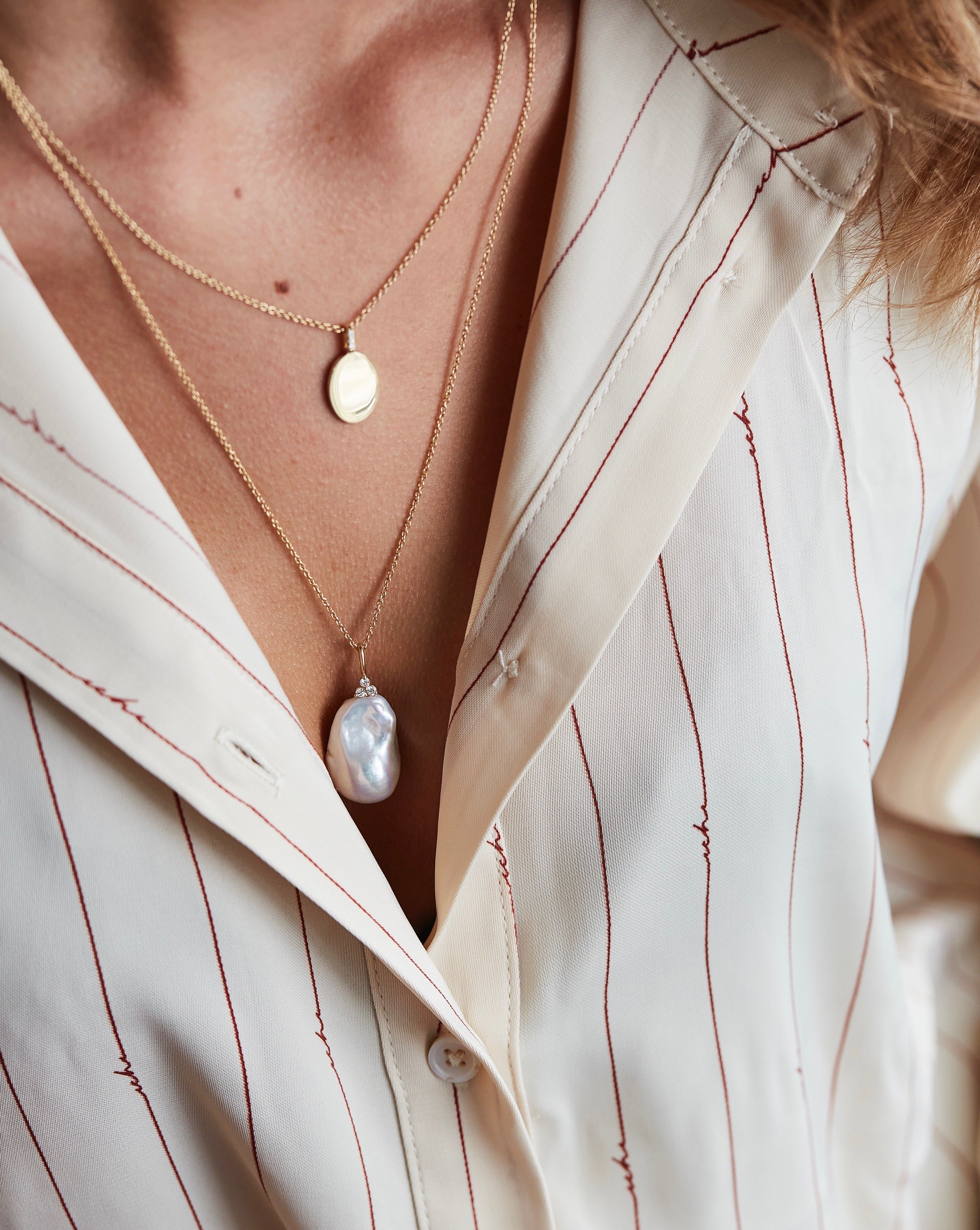 Fryd Baroque Pearl Pendant - 18kt White Gold